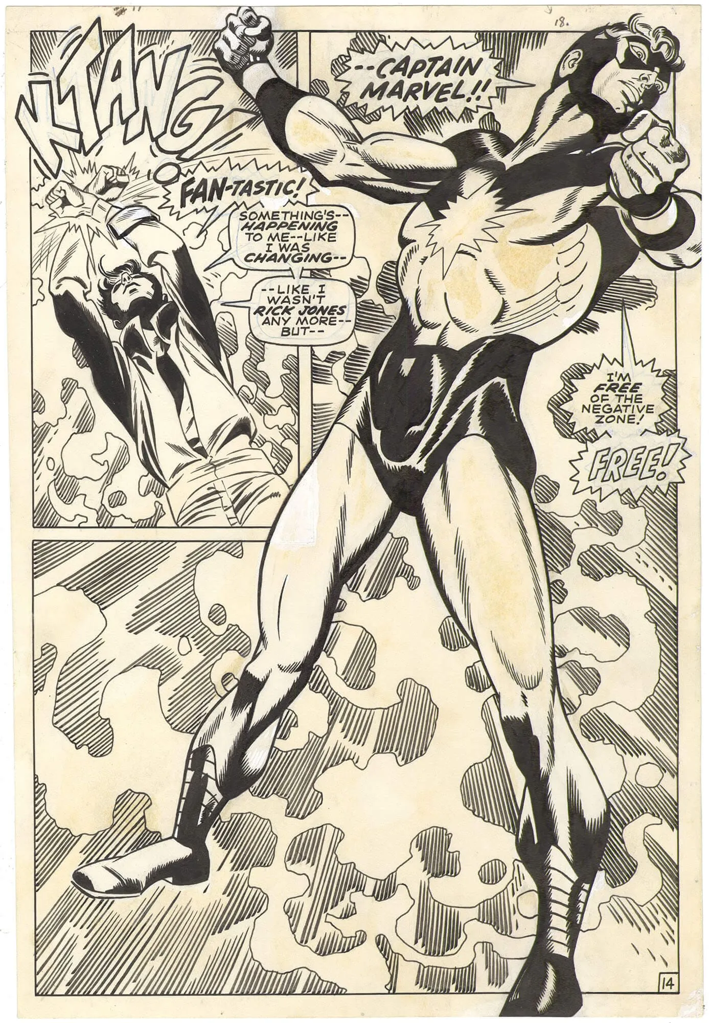 Captain Marvel #17 P14 (First New Captain Marvel) Comic Art