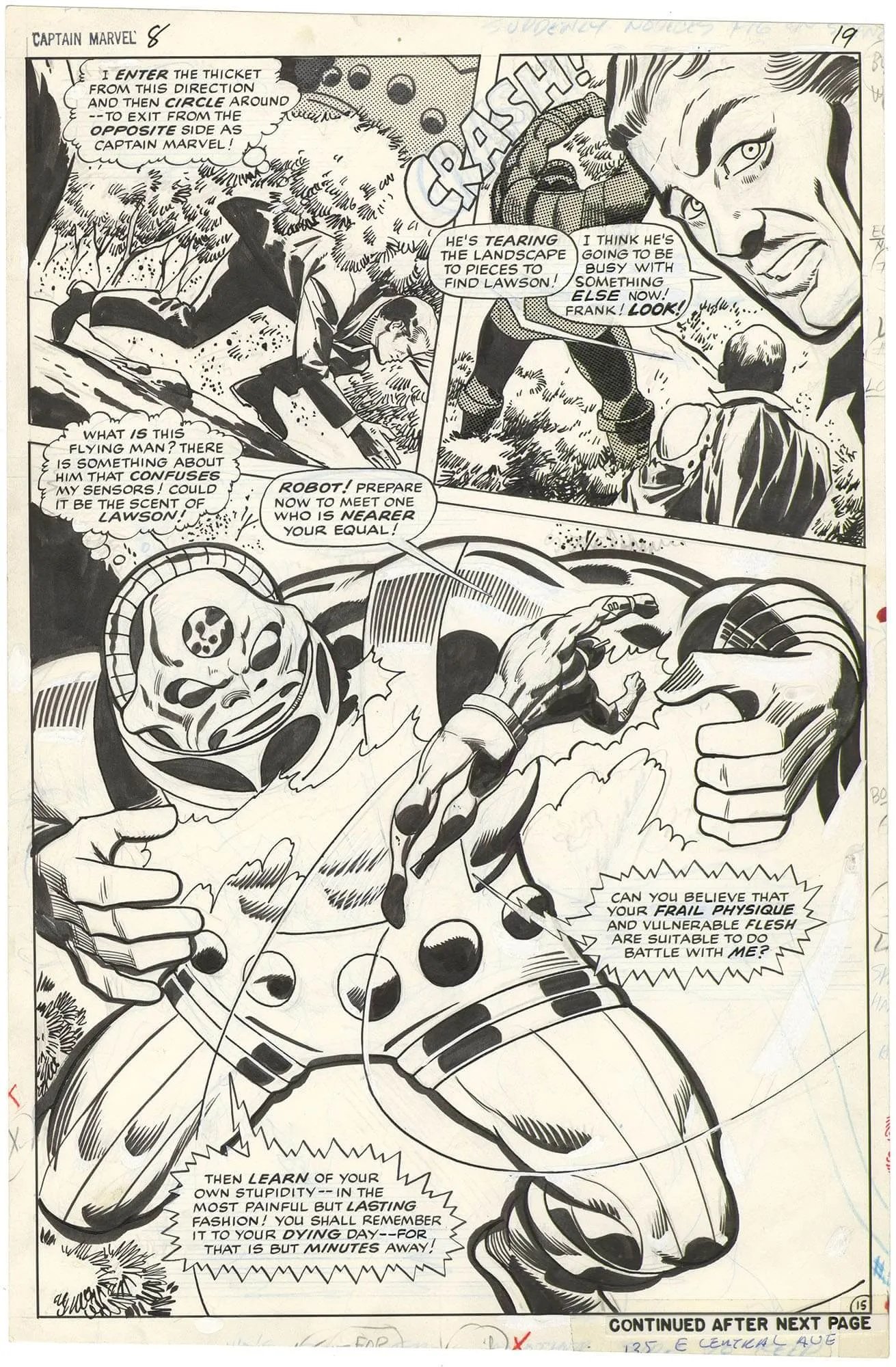 Captain Marvel #8 P15 ( Splash) Comic Art