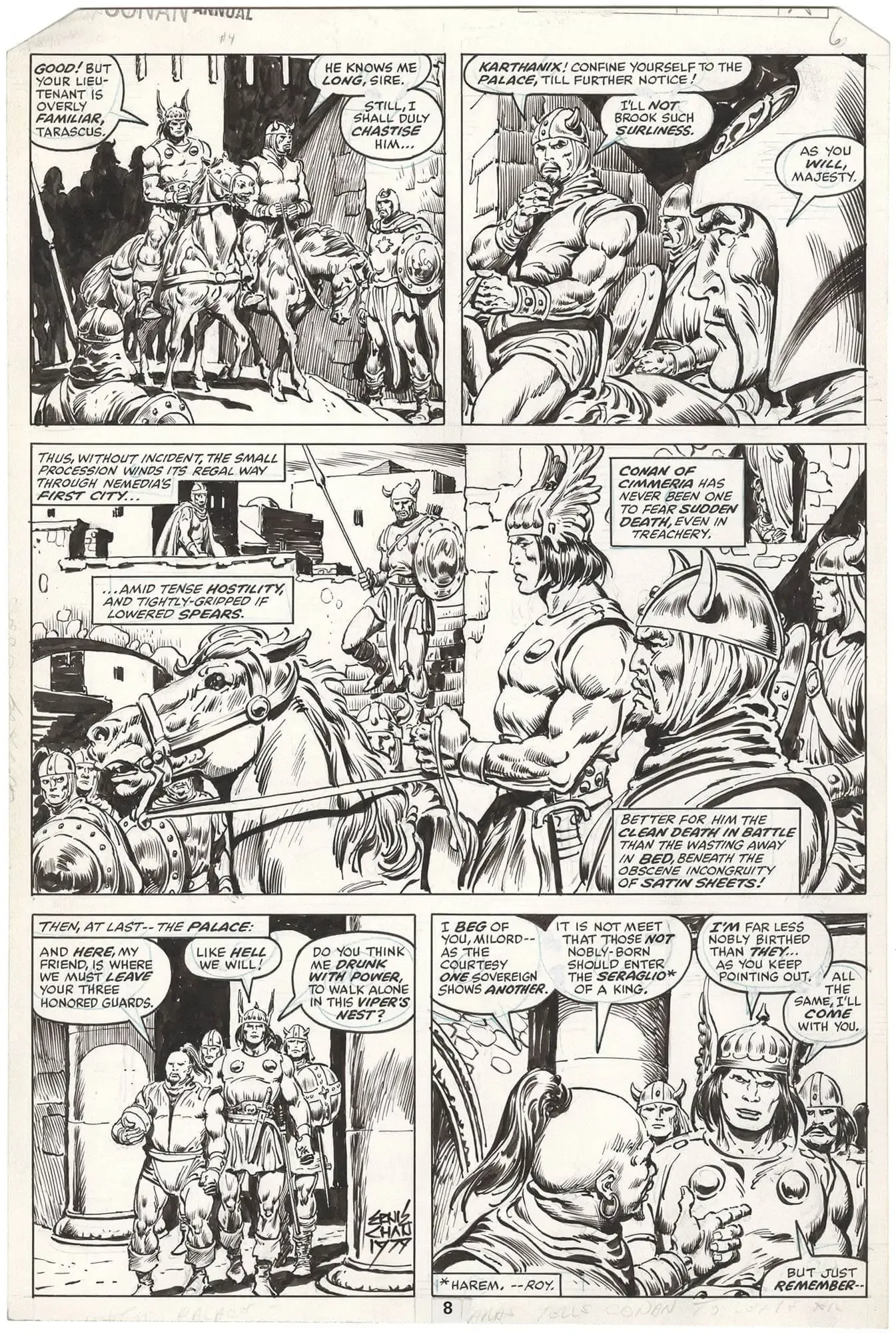 Conan The Barbarian Annual #4 p8 (Signed) (Gorgeous!)