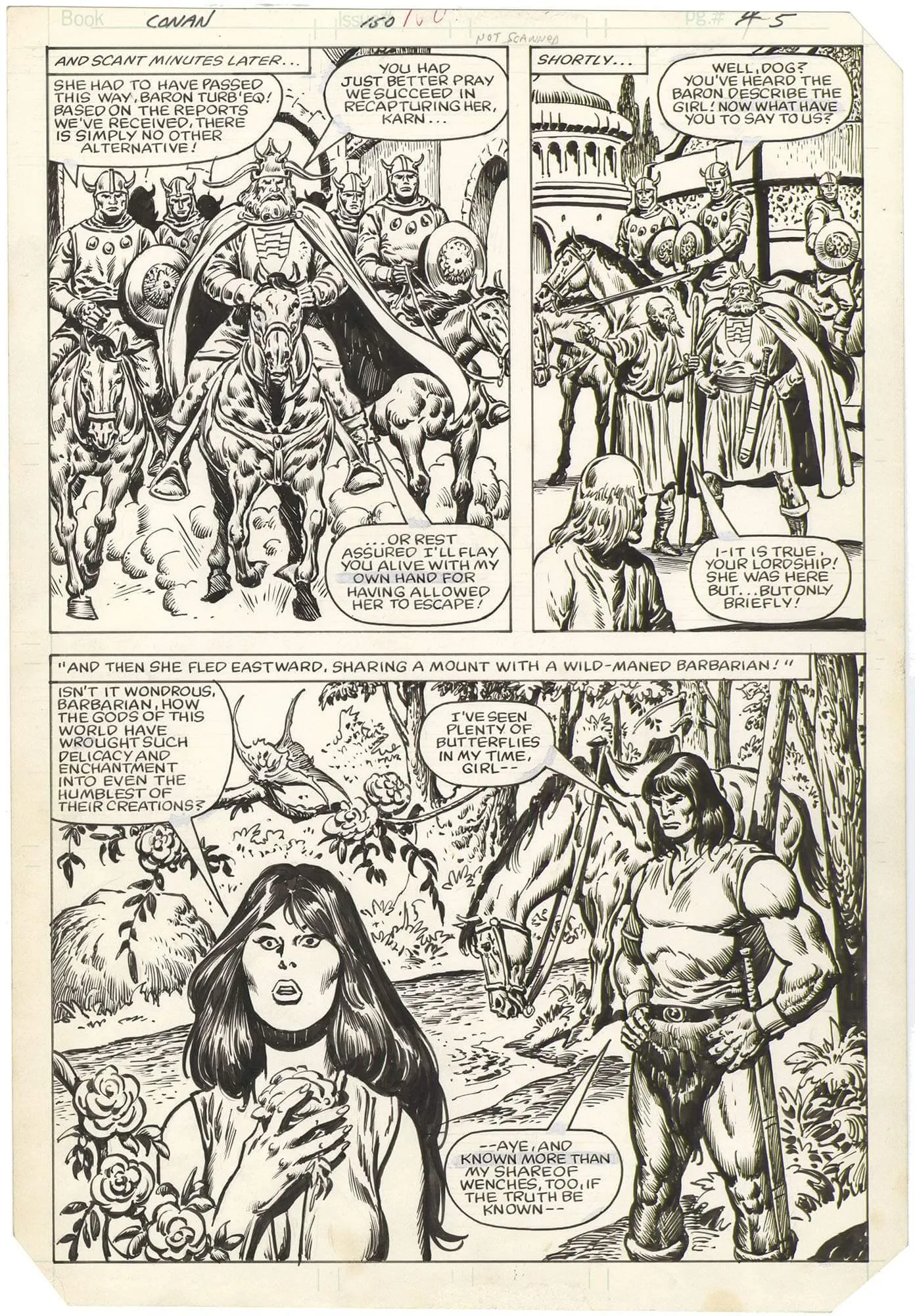 Conan The Barbarian #150 P5 (Half Splash) Comic Art