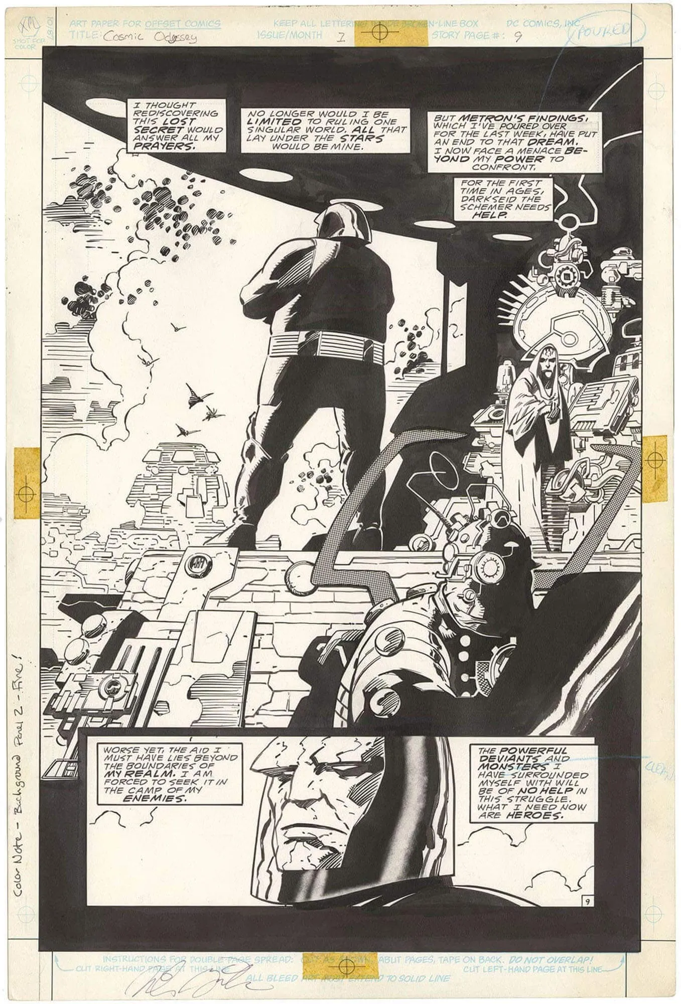 Cosmic Odyssey #1 P9 (Splash - Signed - Large Art) Comic Art
