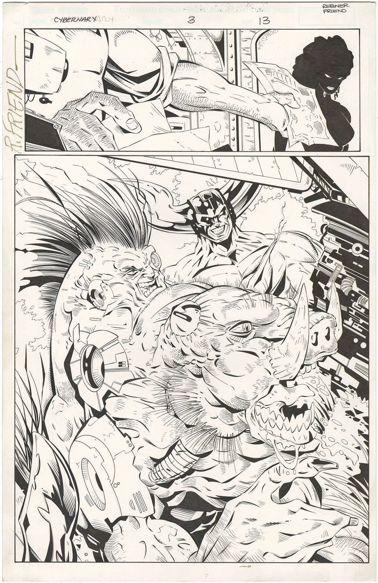 Cybernary #3 P13 (Splash)(Signed) Comic Art