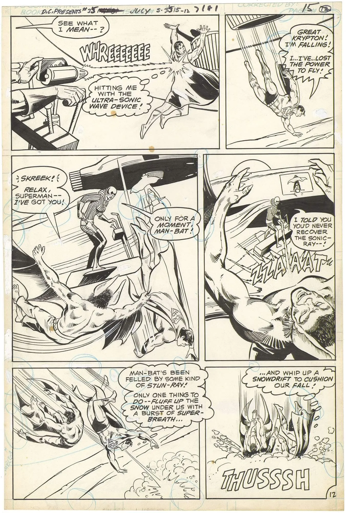 D.C. Presents #35 P12 (Man-Bat) Comic Art