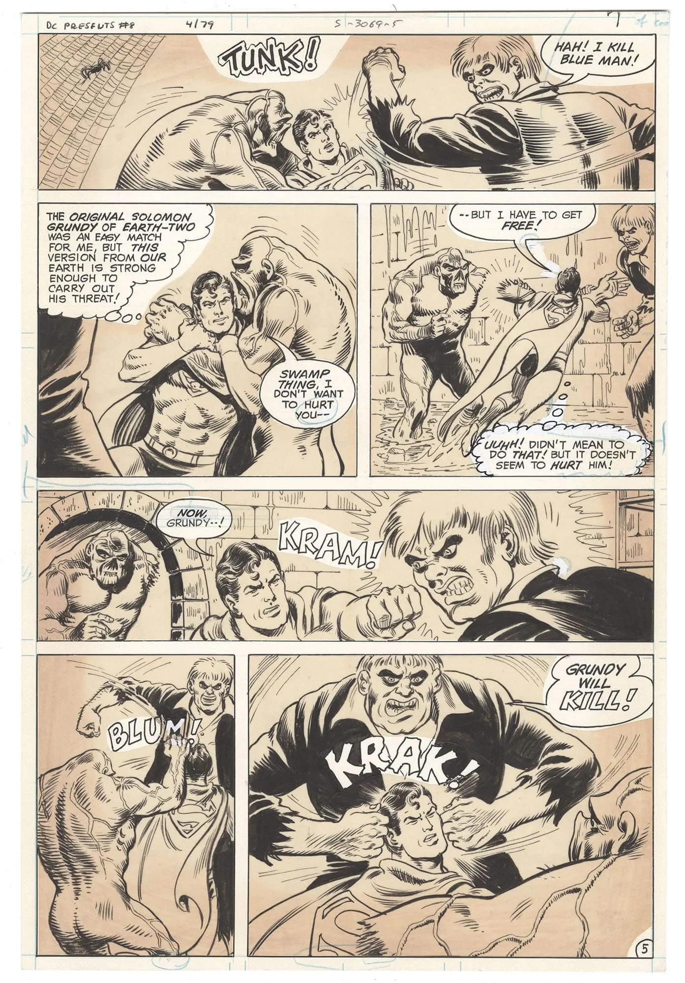 DC Comics Presents #8 p5 (Solomon Grundy-Swamp Thing)