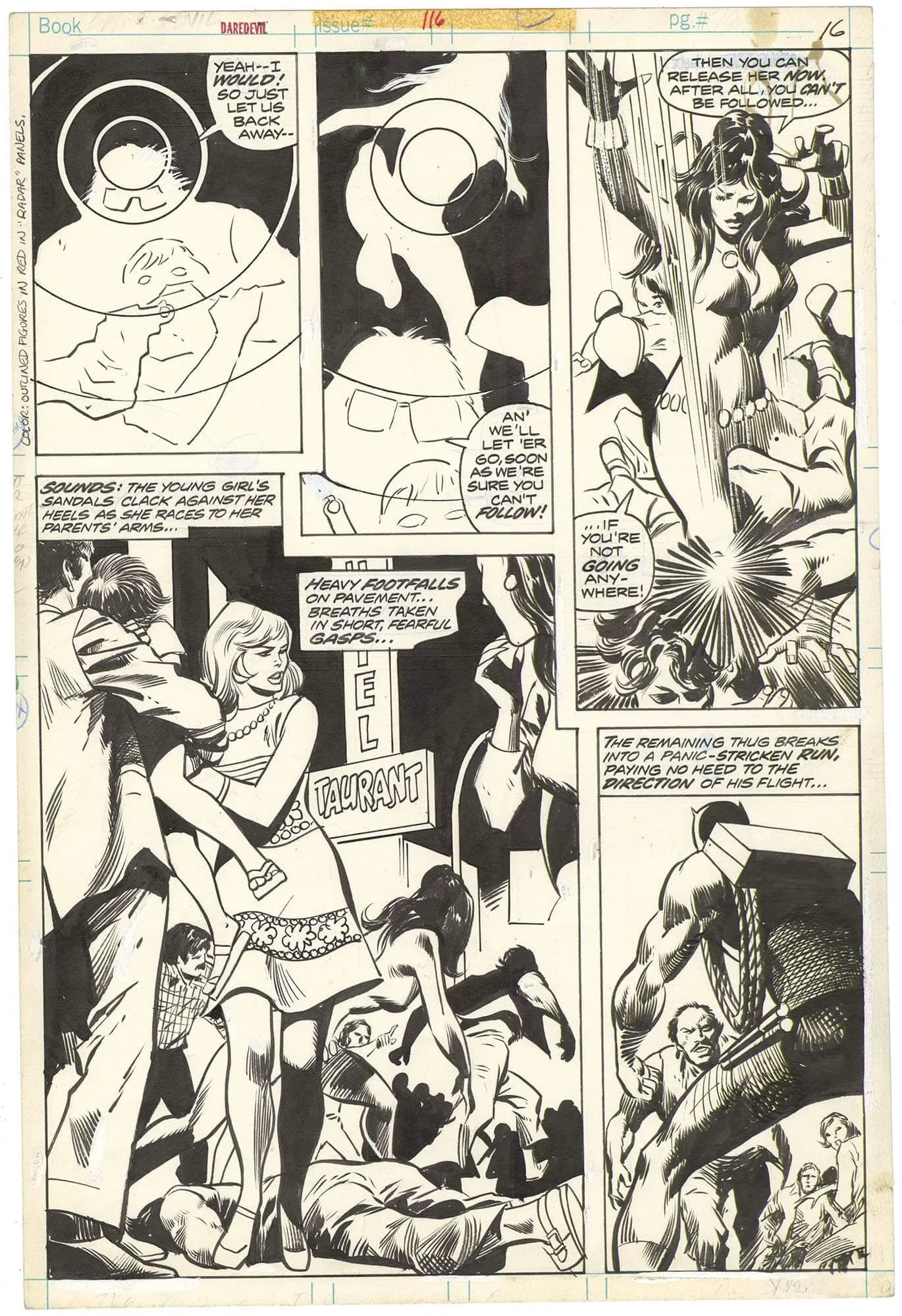 Daredevil #116 P16 (Black Widow) Comic Art