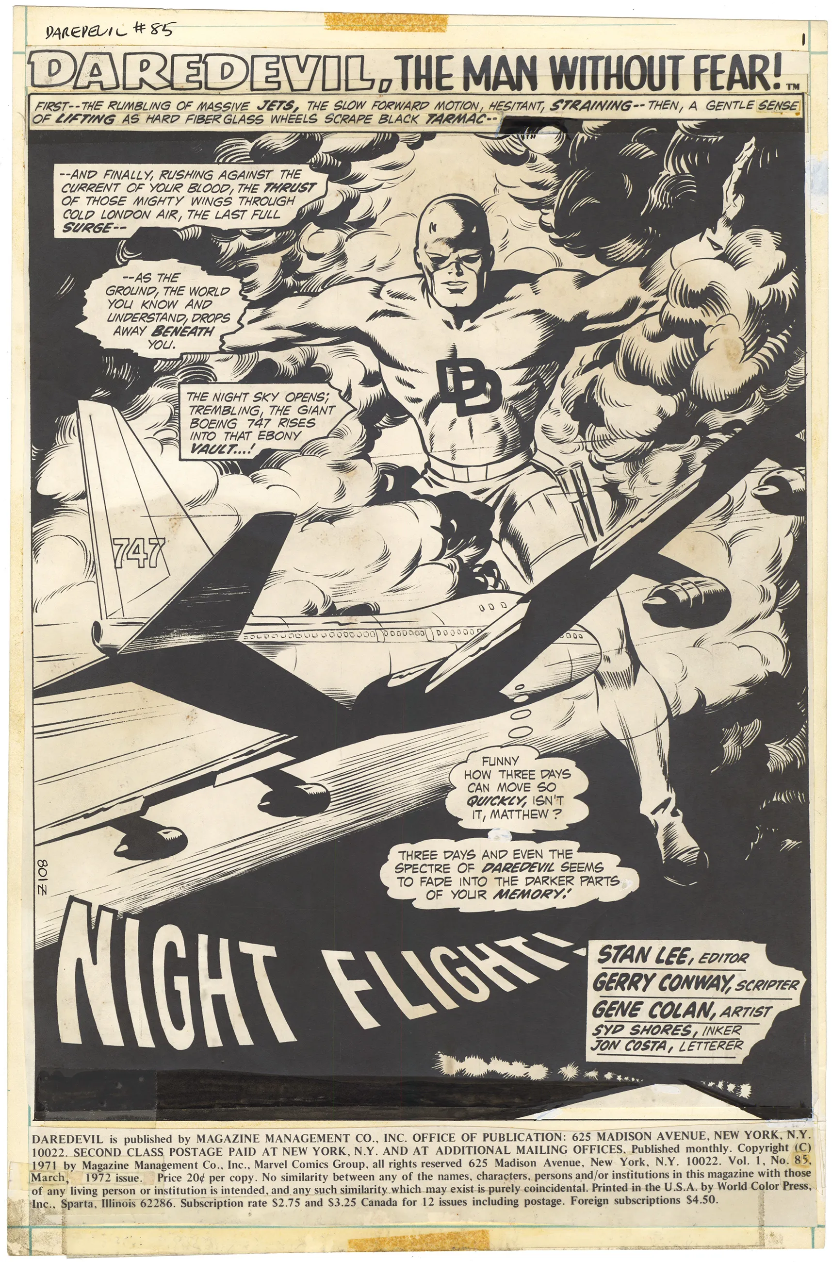 Daredevil #85 P1 (Mostly Stat) Comic Art