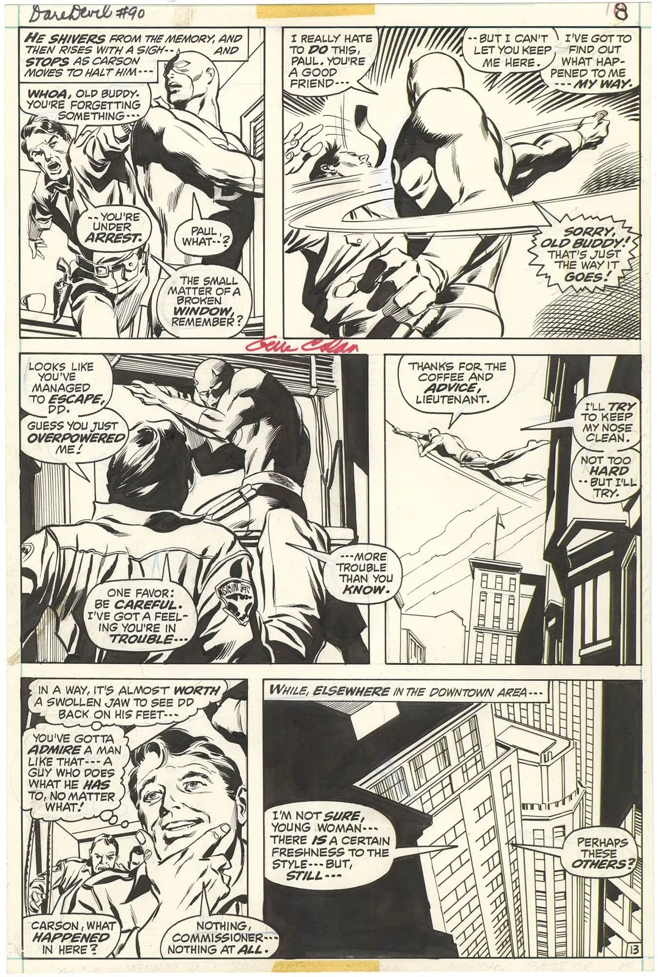 Daredevil #90 P13 (Signed) Comic Art