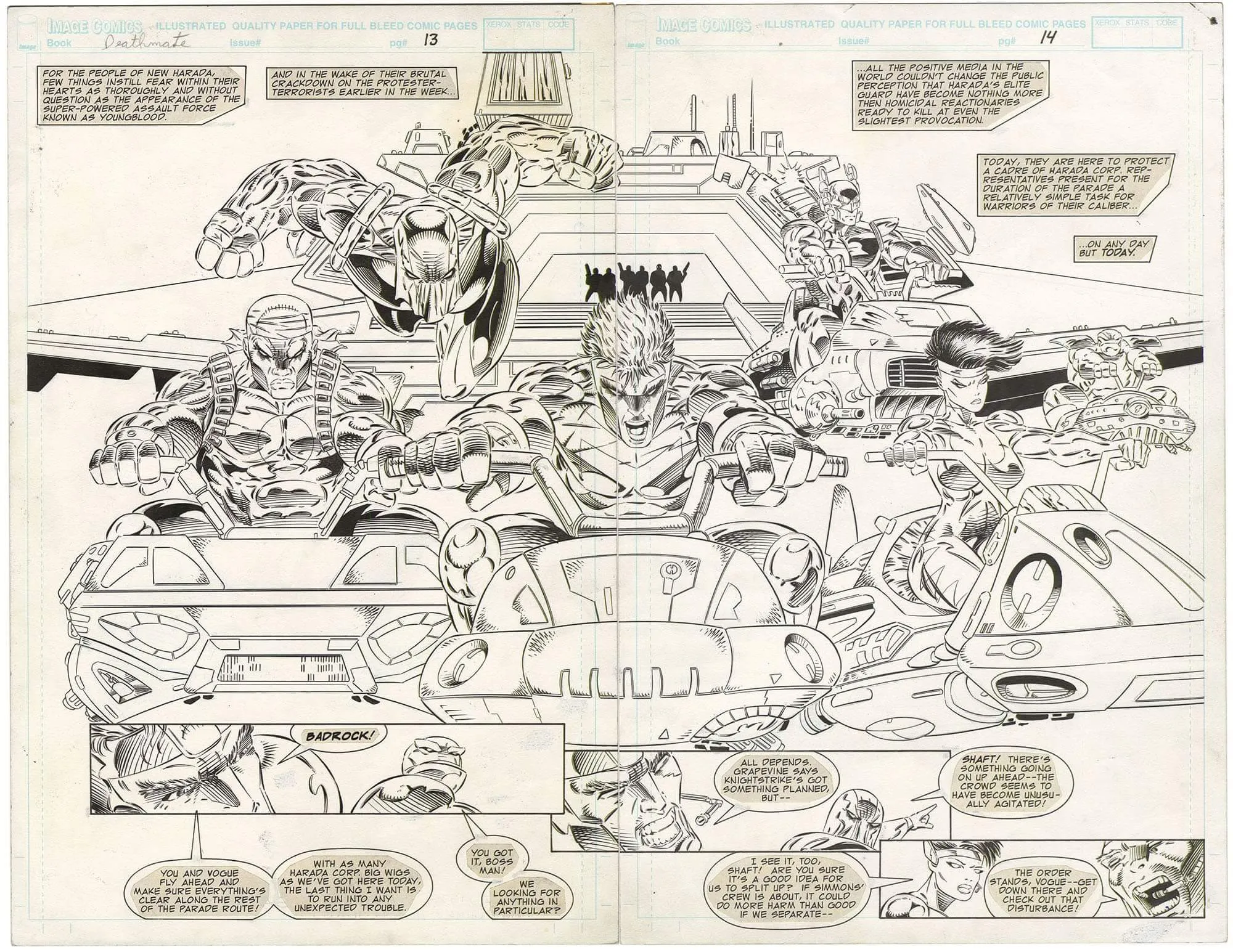 Deathmate Red P13+14 (Double Page Spread)