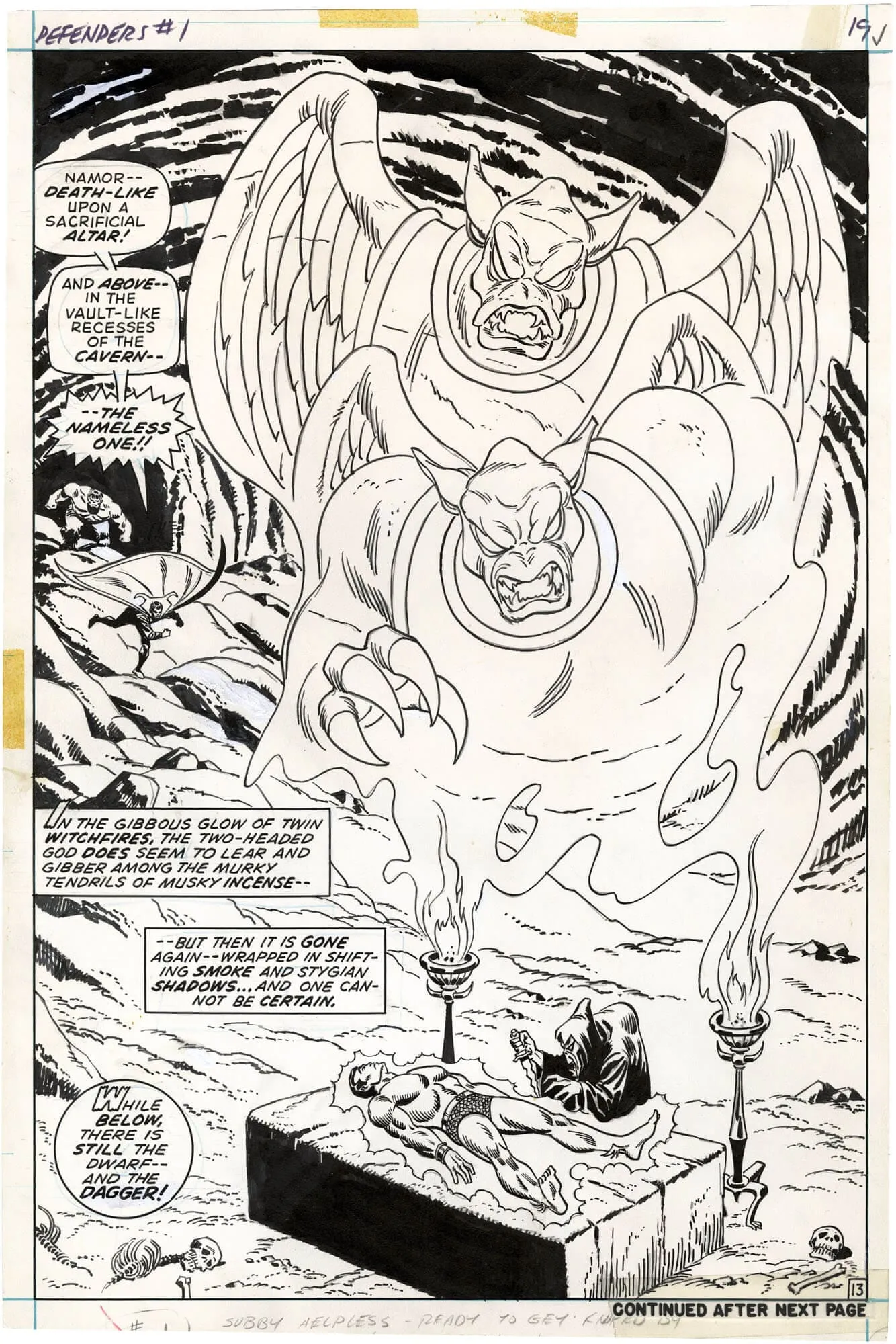 Defenders #1 P13 (Splash) (Historic) Comic Art