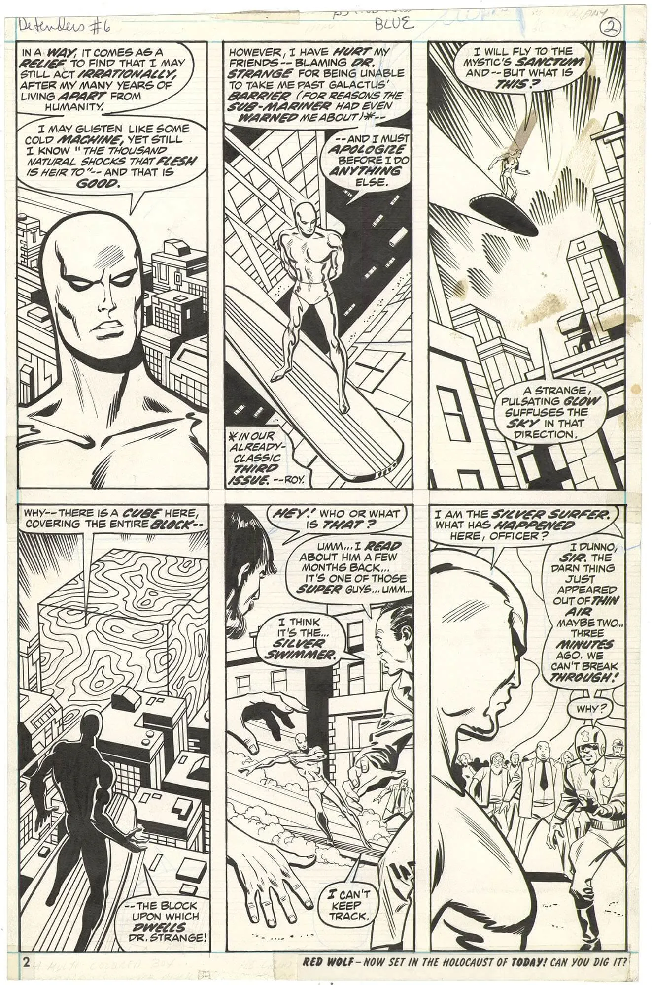 Defenders #6 P2 (Surfer Magic!) Comic Art