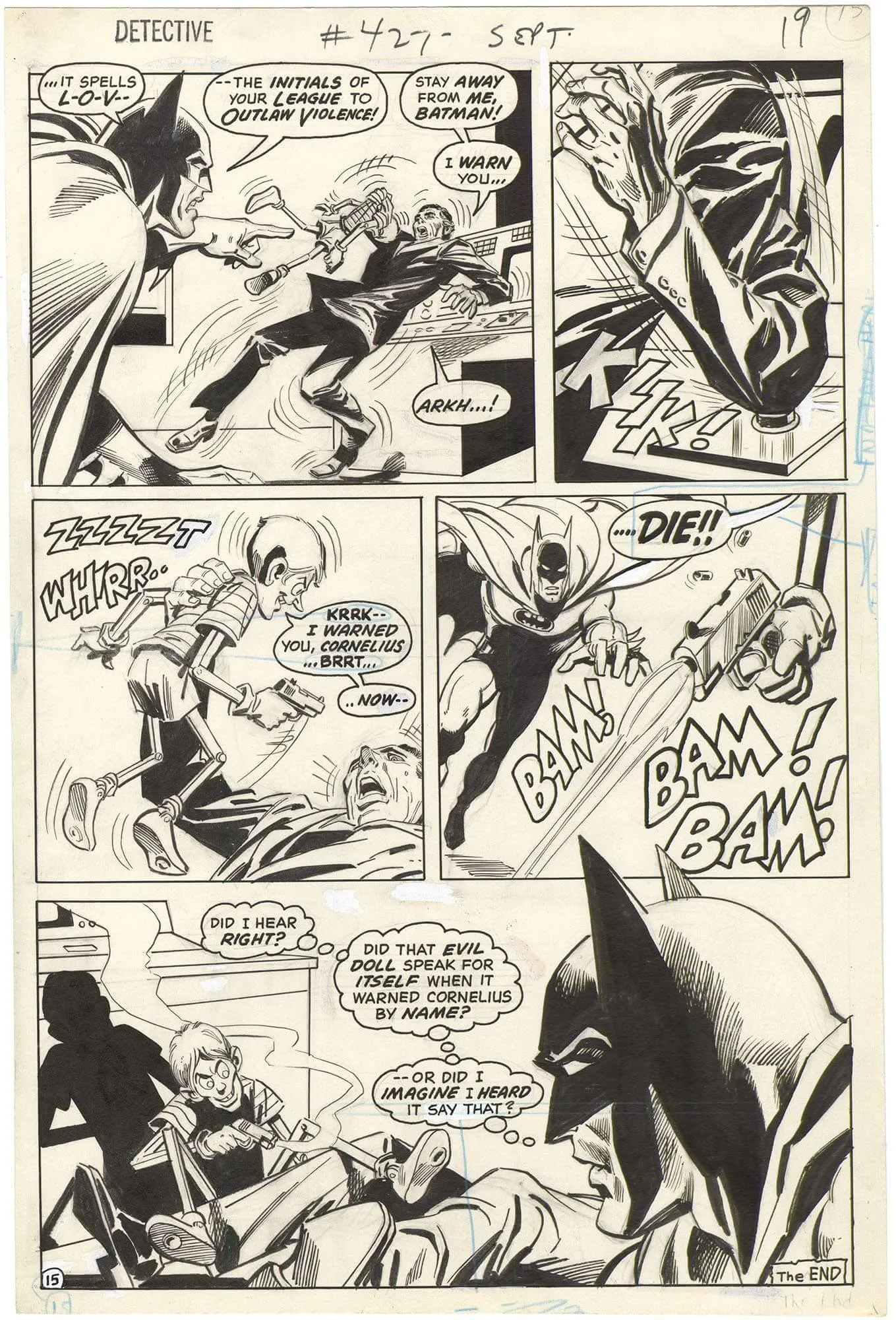 Detective Comics #427 P15 (Last Page) Comic Art