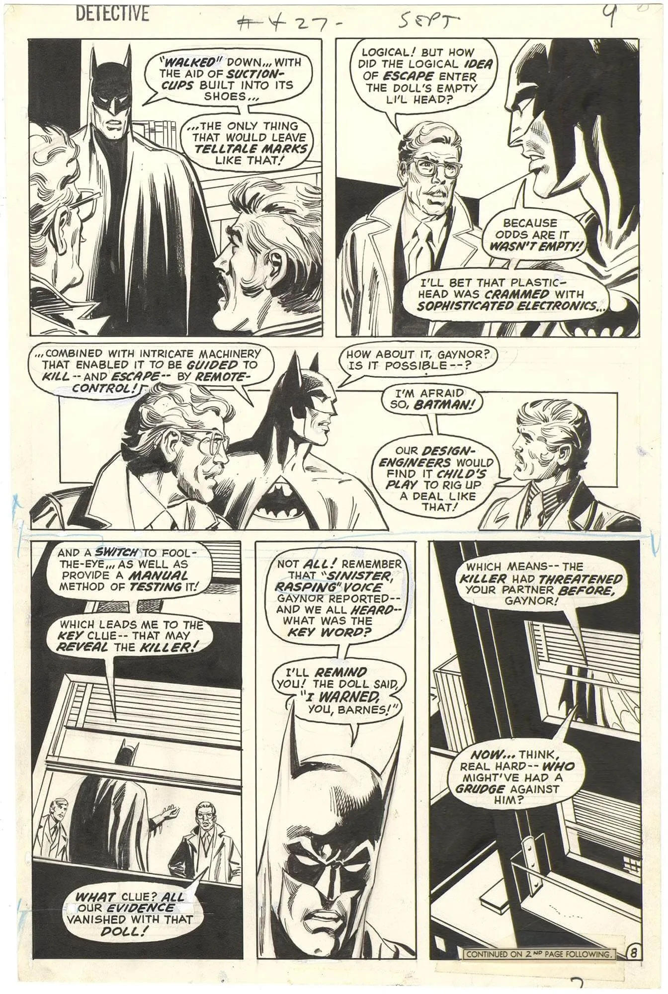 Detective Comics #427 P8 Comic Art