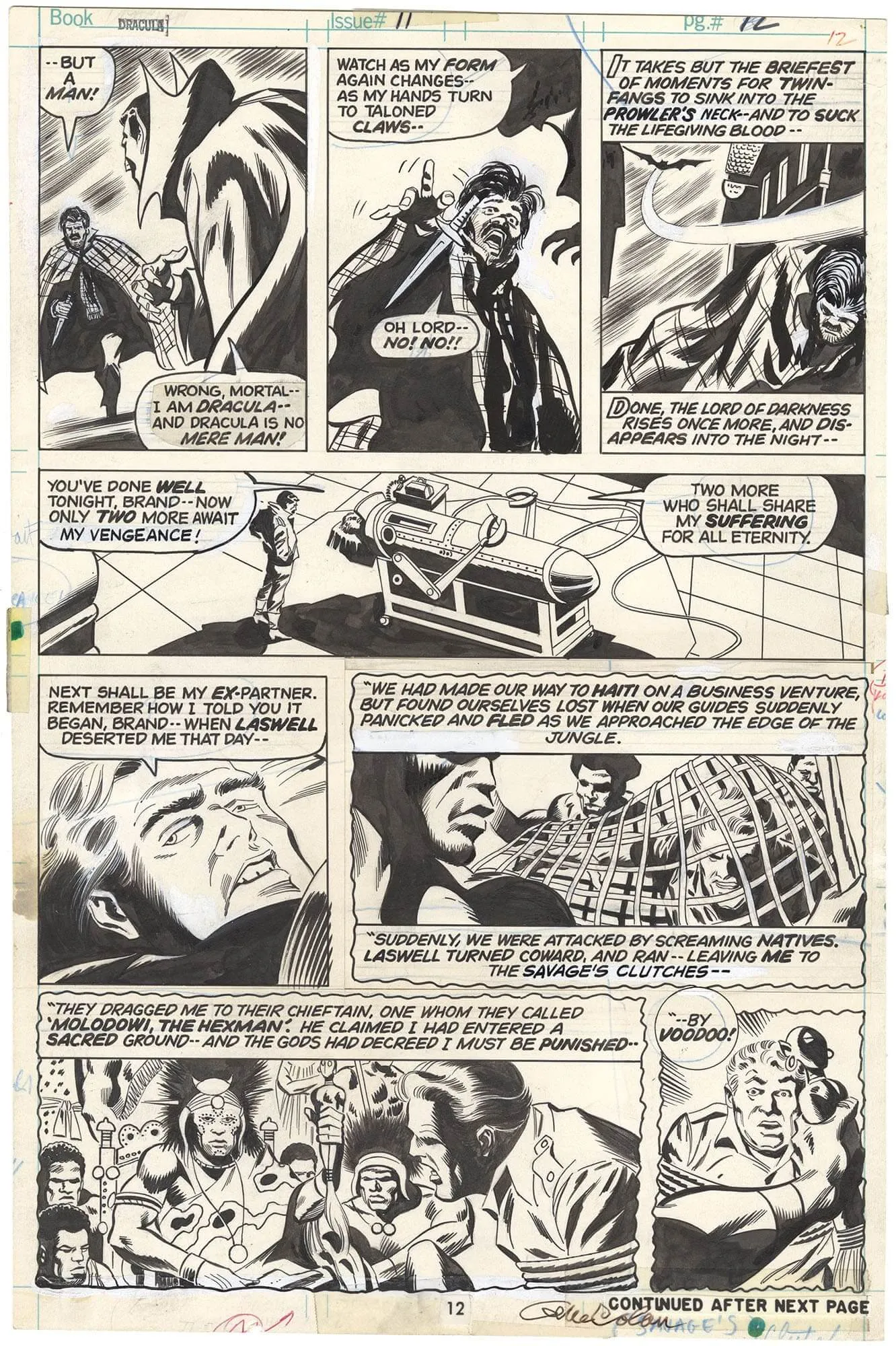 Tomb Of Dracula #11 P12 Comic Art