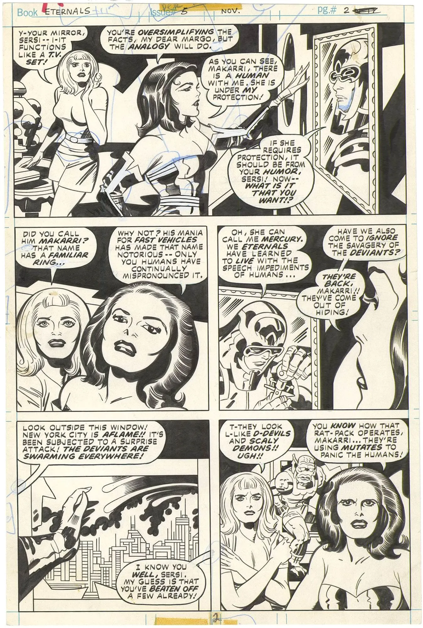 Eternals #5 P2 (First Appearance Makkari) Comic Art