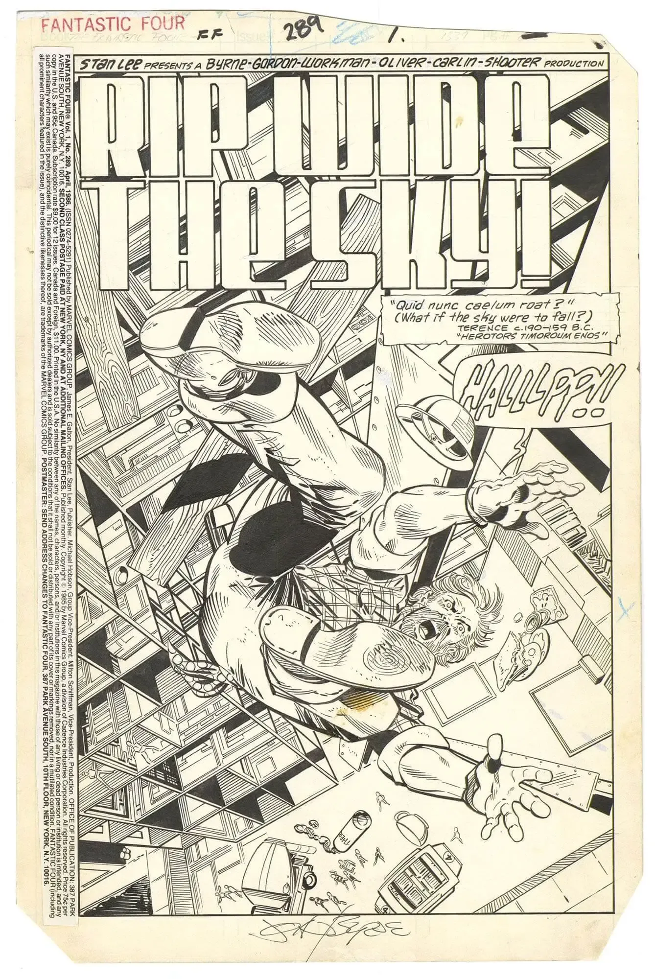 Fantastic Four #289 p1 (Splash) (Signed)