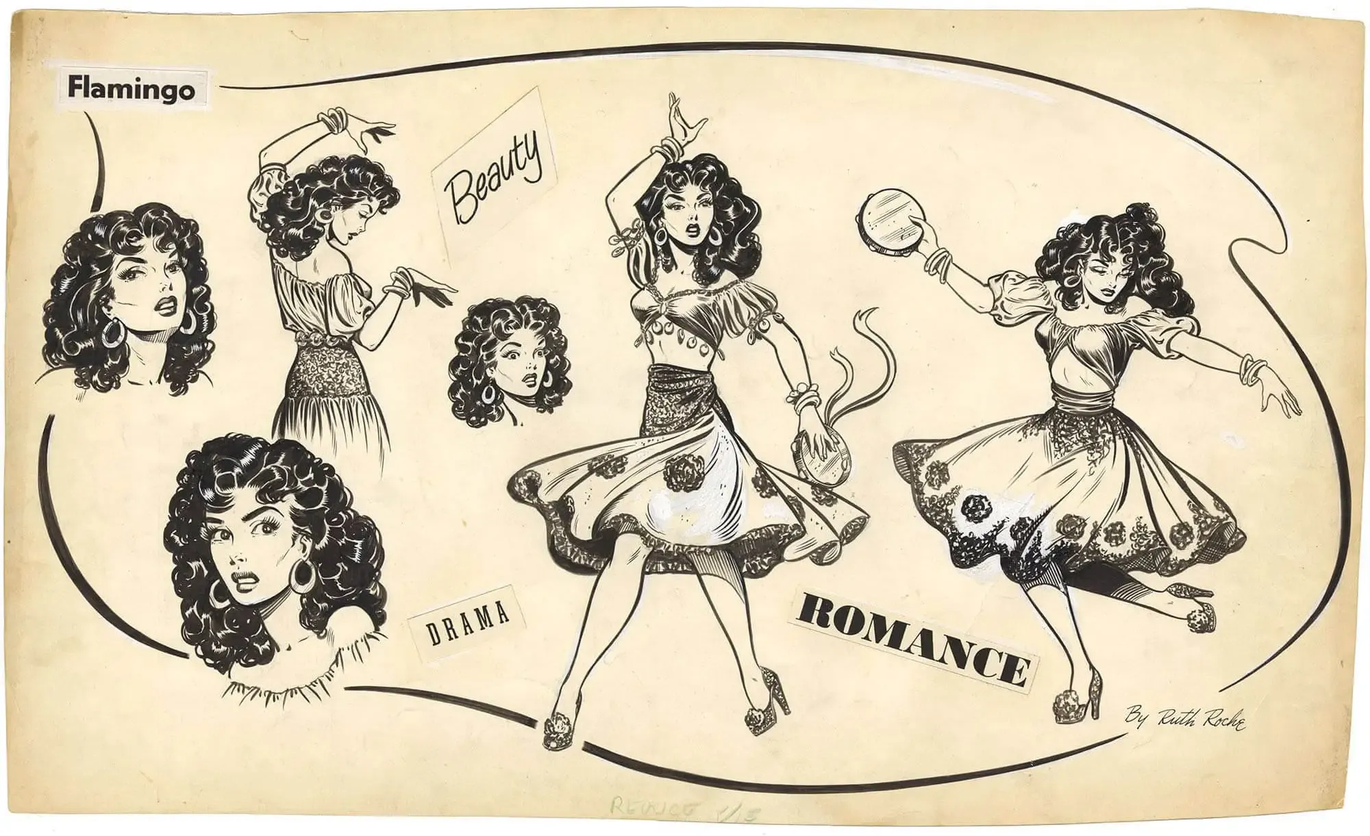 Flamingo Comic Strip Promotional Illo.