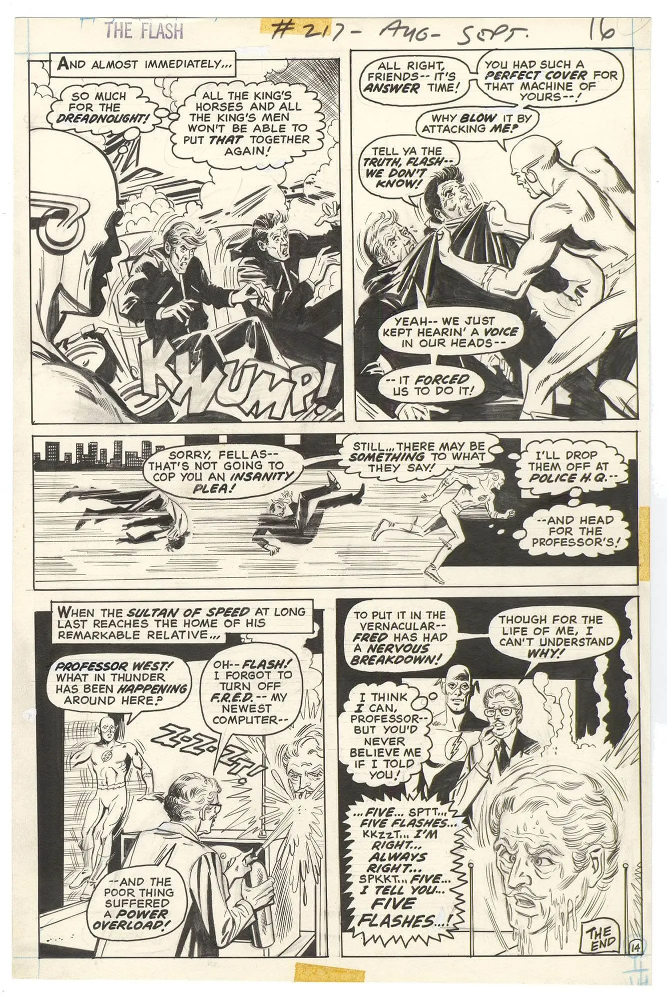 Flash #217 P14 Comic Art