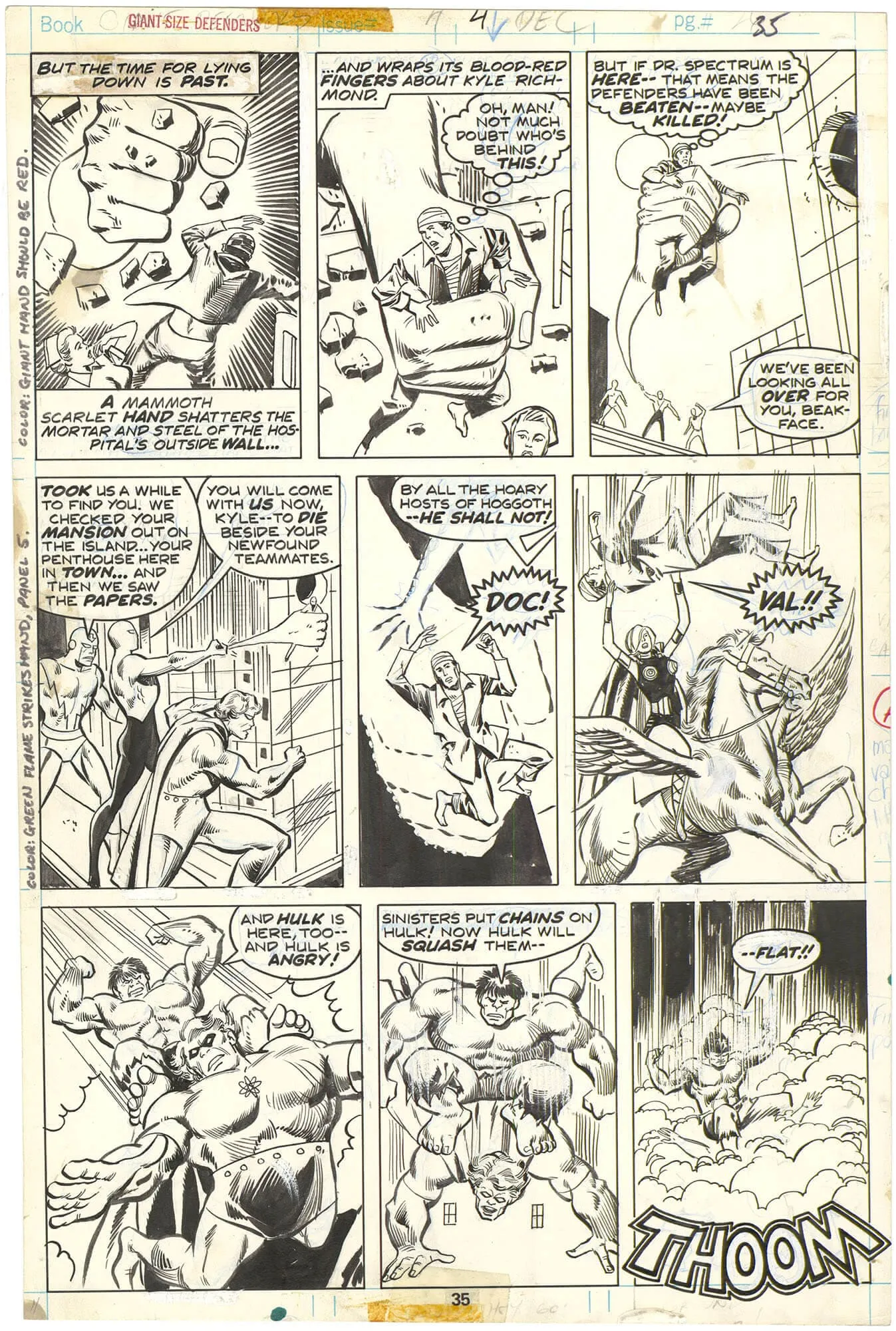 Giant-Size Defenders #4 P35 (Squadron Supreme) Comic Art