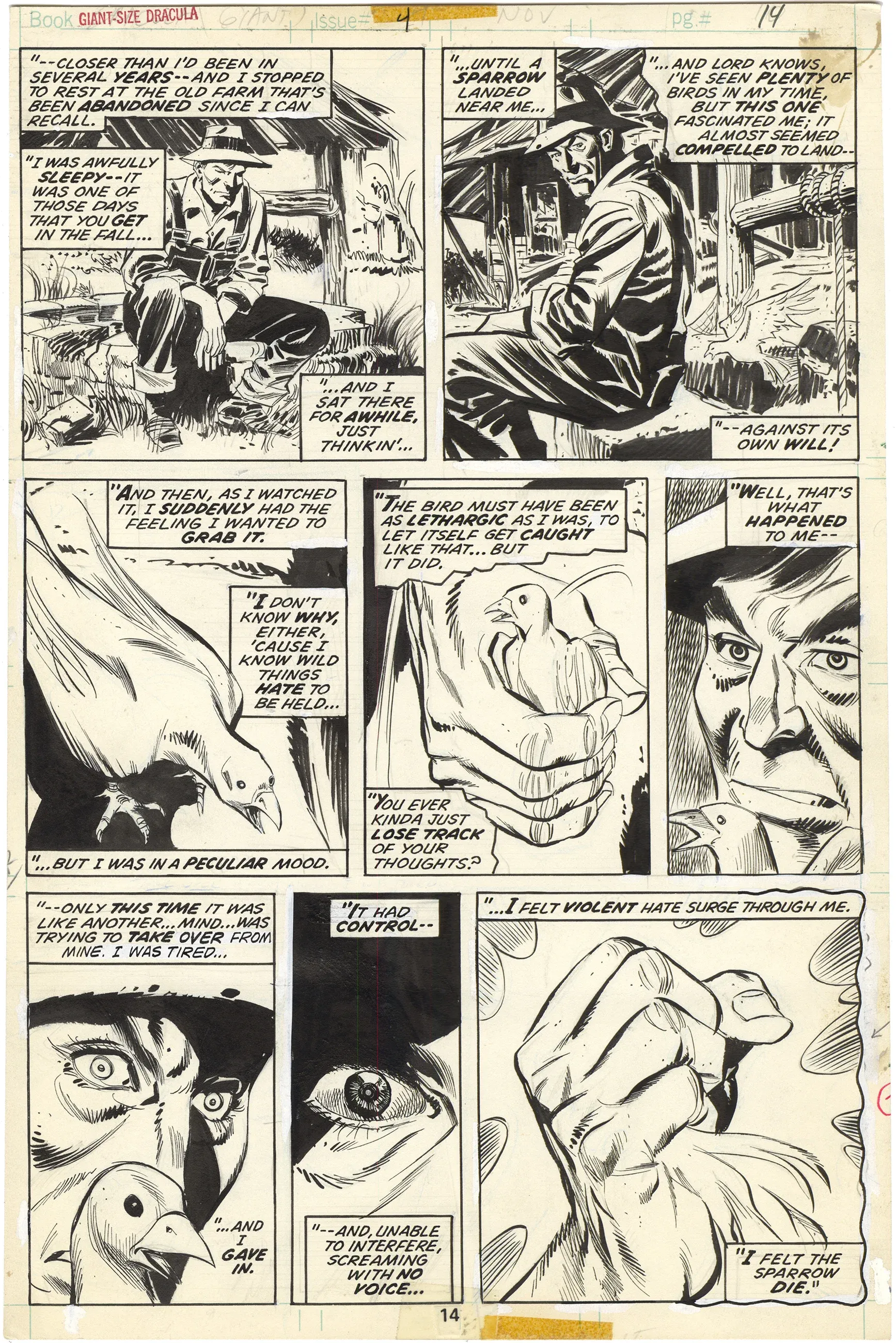 Giant-Size Dracula #4 p14 (Crushes Bird)
