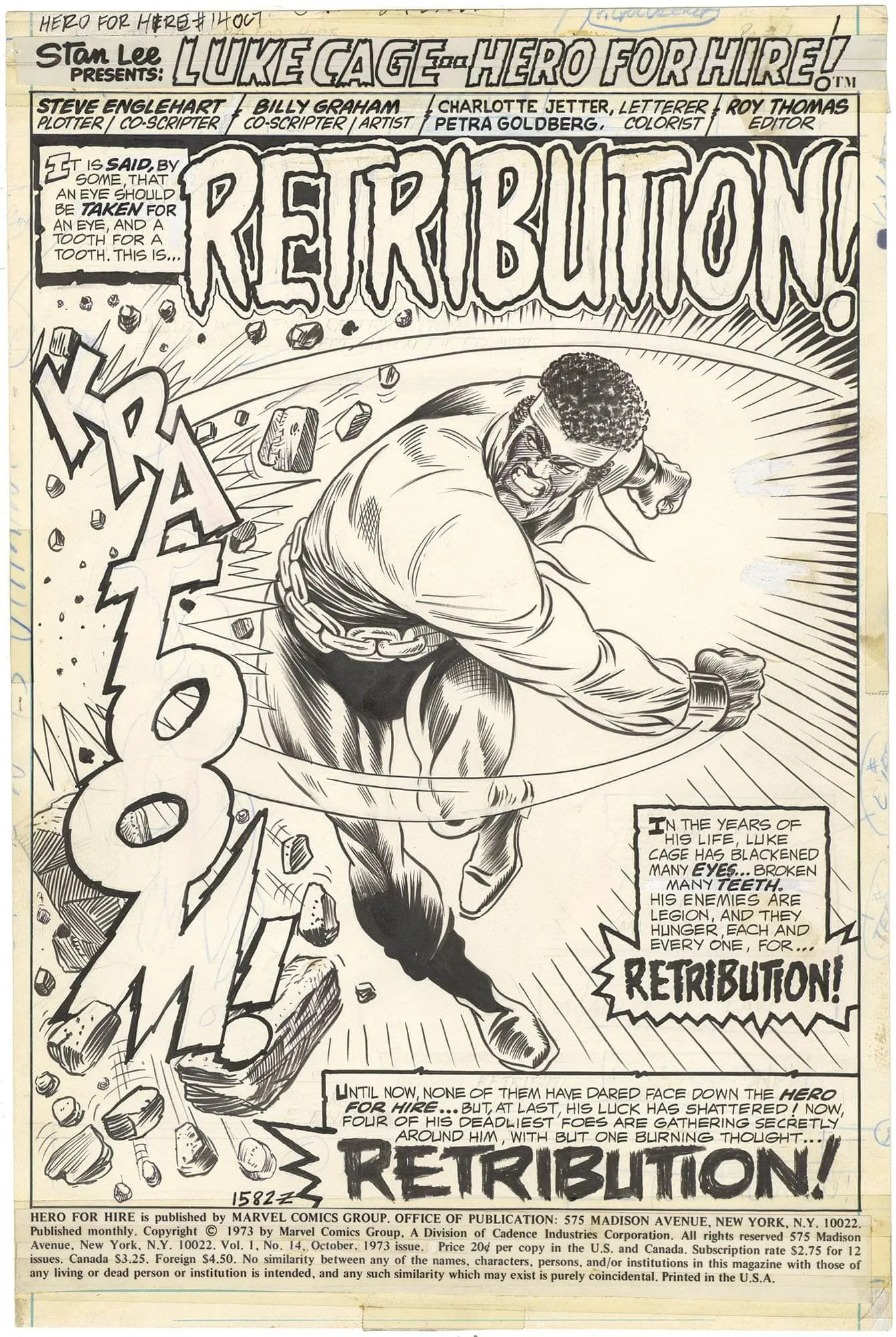 Hero For Hire #14 P1 (Splash) Comic Art