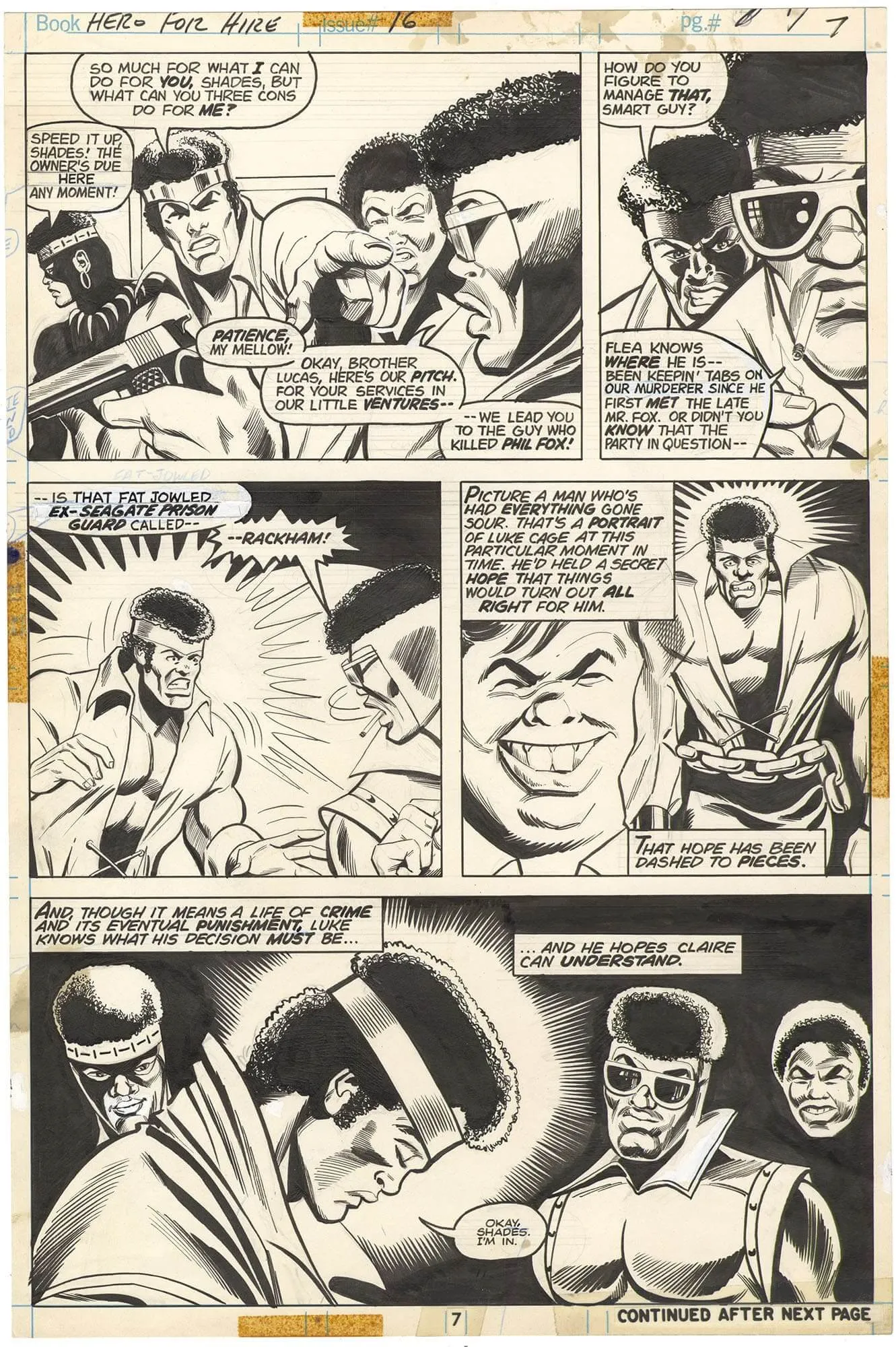 Hero For Hire #16 P7 Comic Art