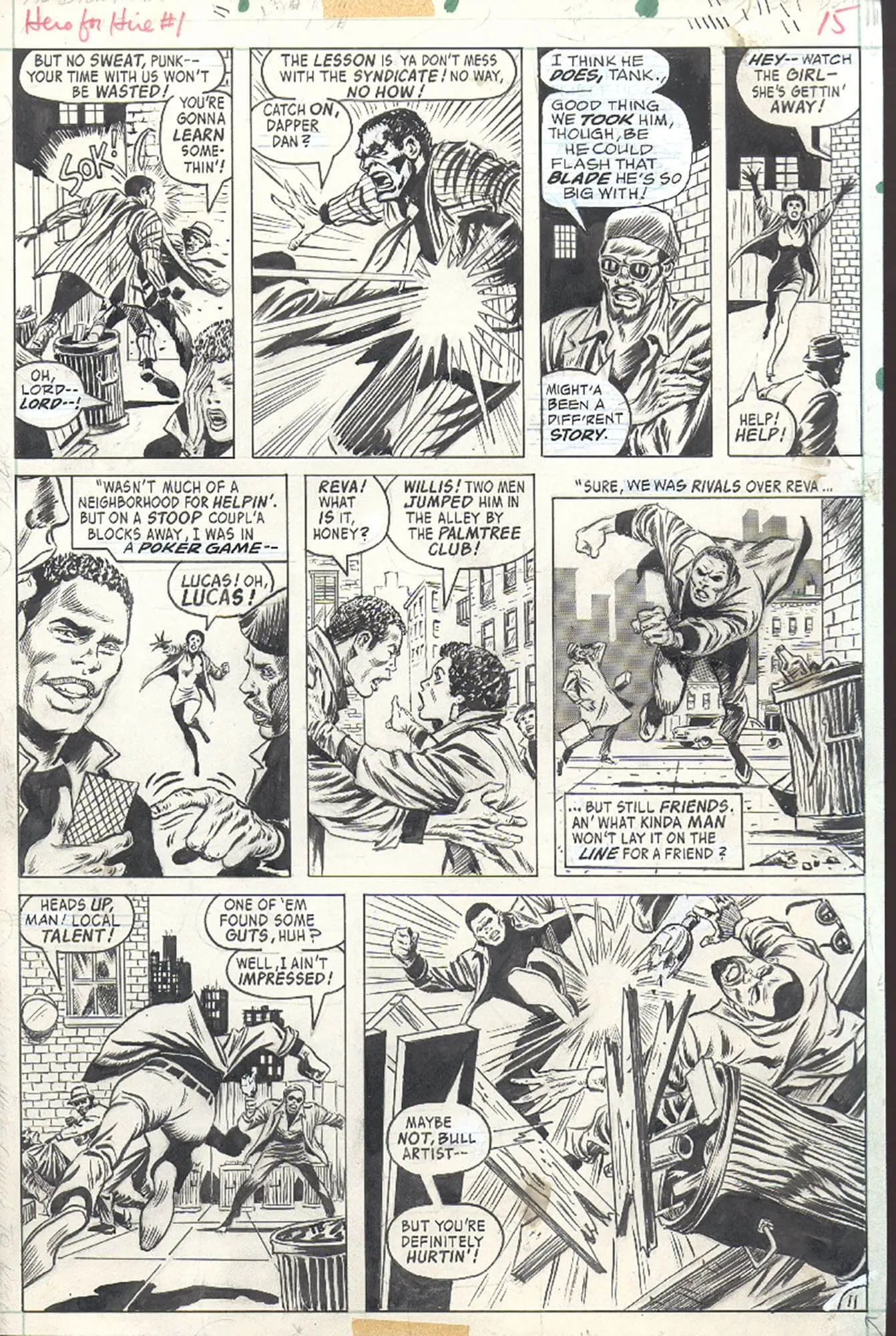 Hero For Hire #1 P11 (First Appearance + Origin) Comic Art