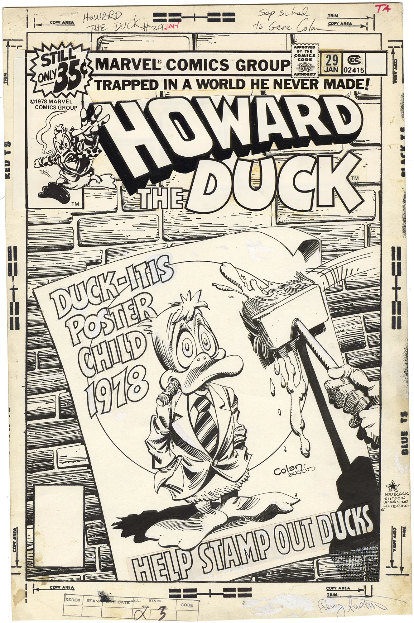 Howard The Duck #29 Cover (Signed) Comic Art