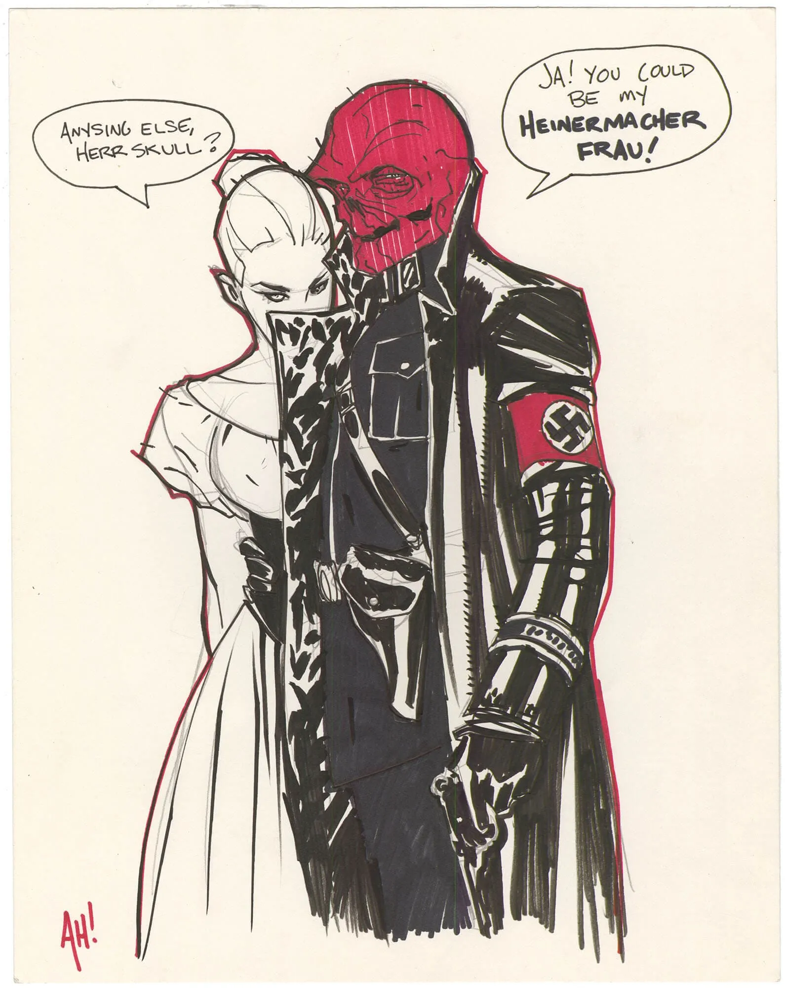 Hughes Red Skull Comic Art