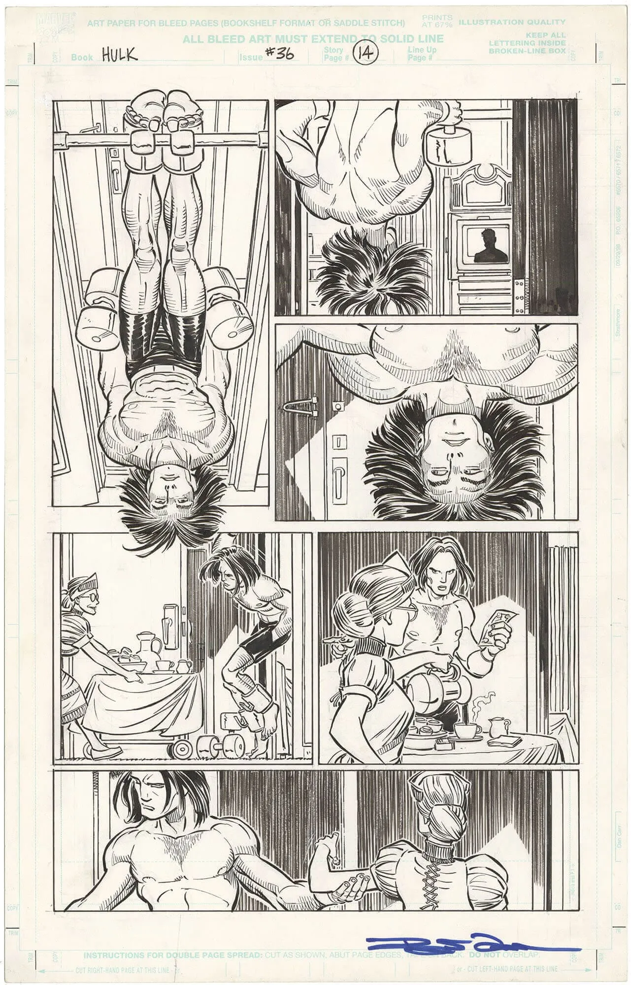 Hulk #36 P14 (Signed) Comic Art