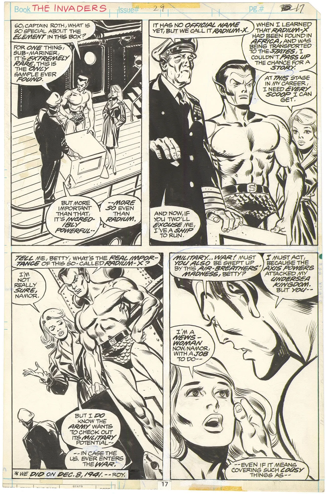 Invaders #29 P17 Comic Art