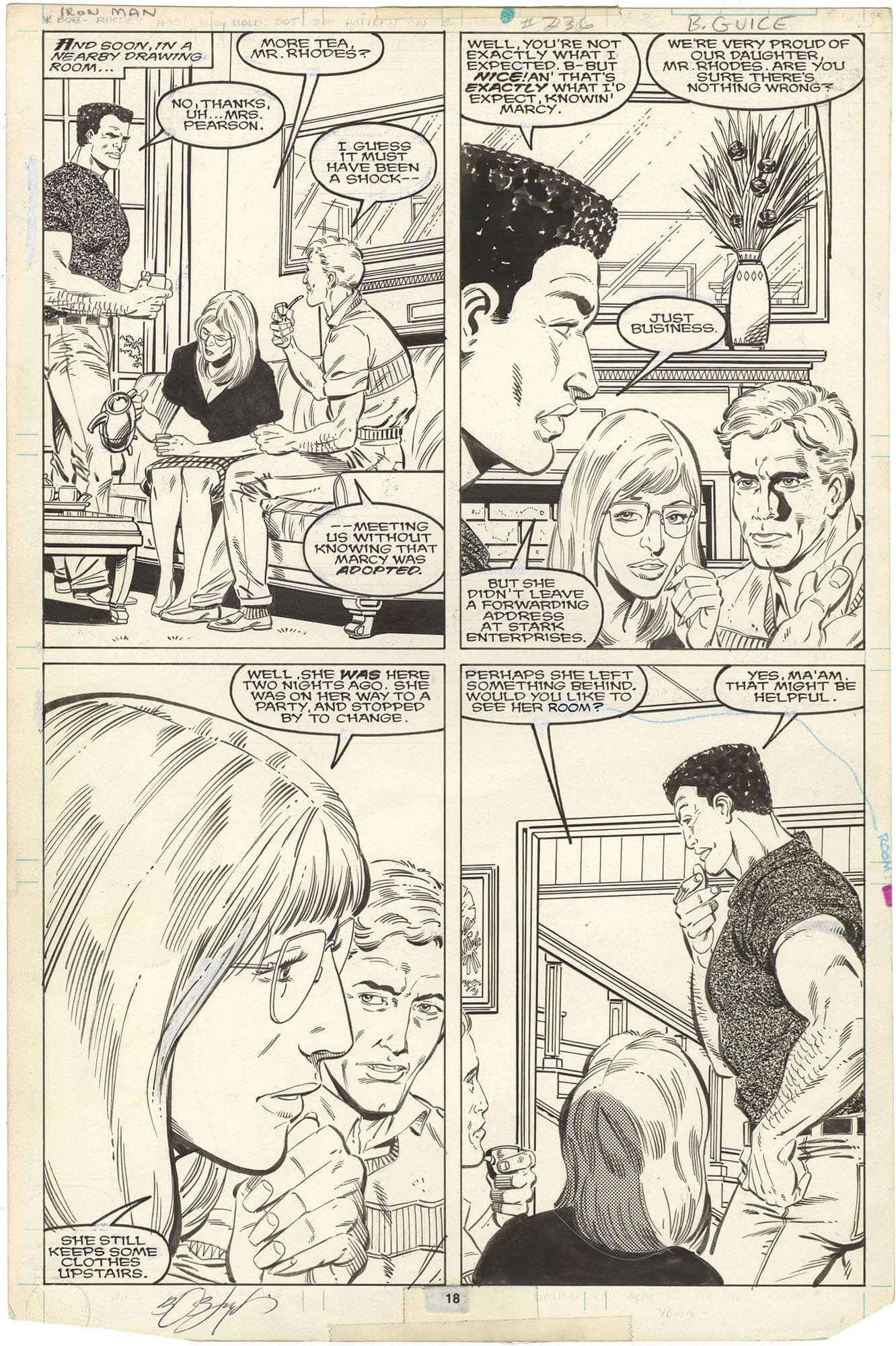 Iron Man #236 P18 (Signed) Comic Art