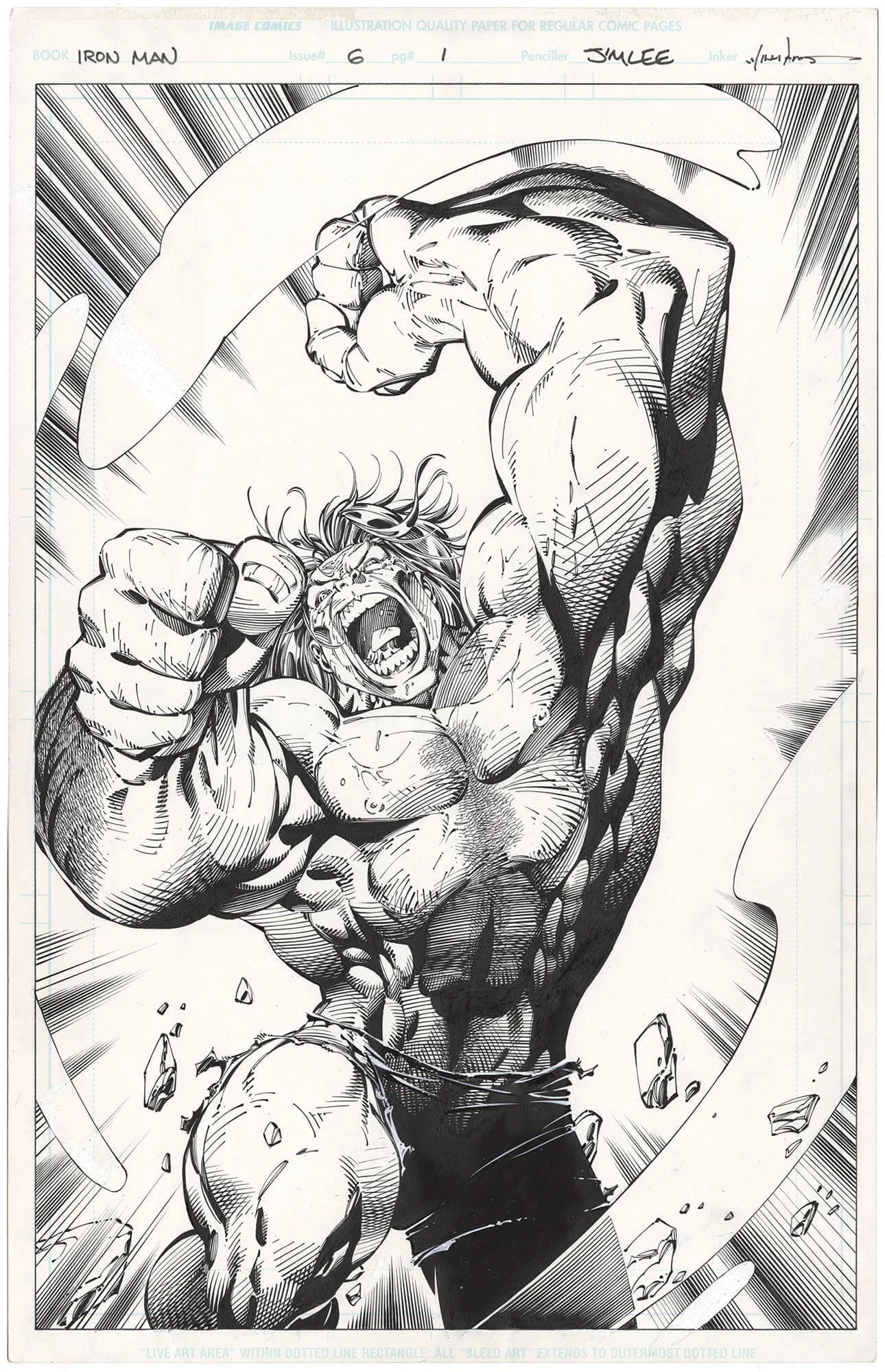 Iron Man #6 P1 (Hulk Magic) Comic Art