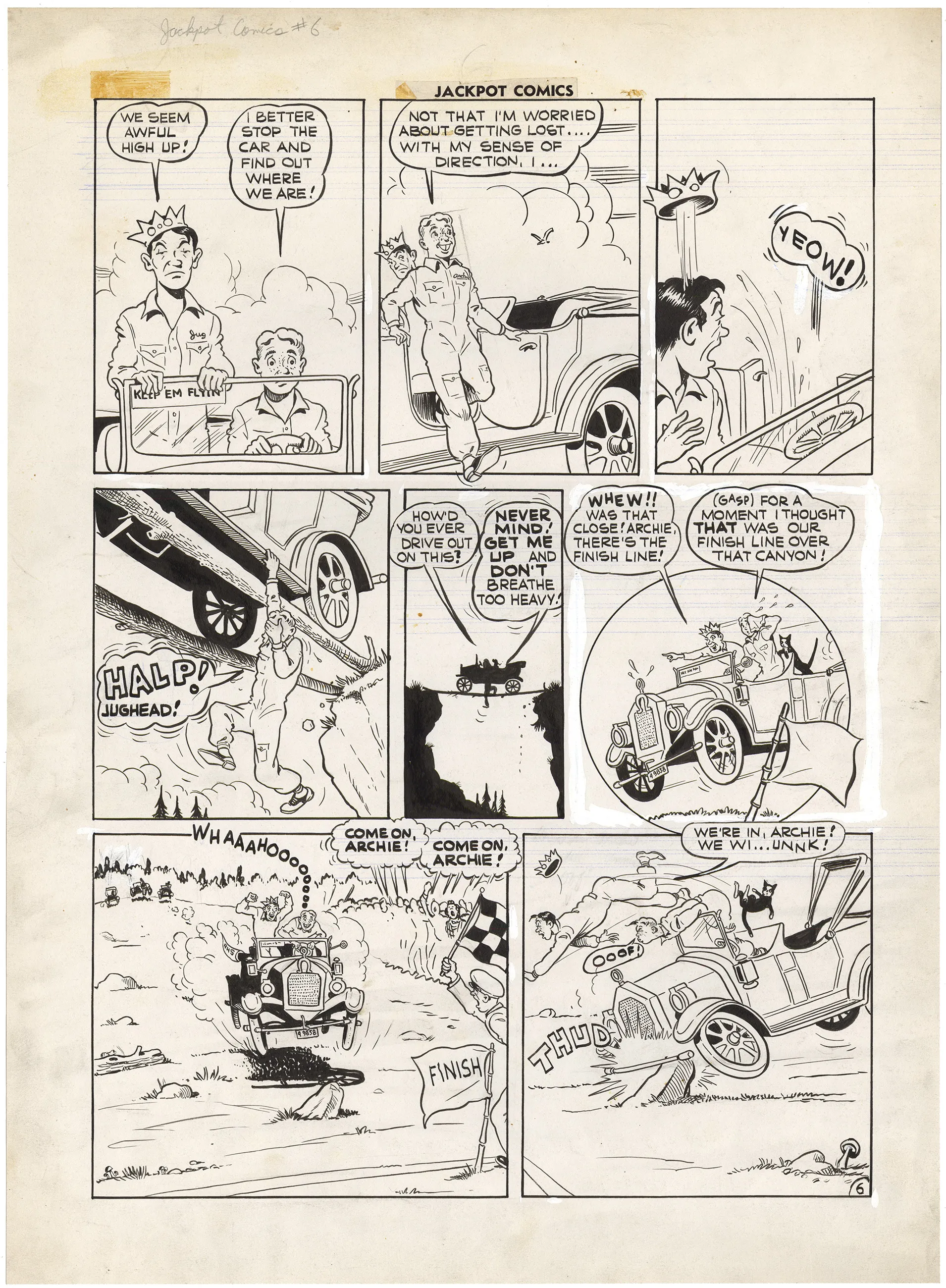 Jackpot Comics #6 P6 Comic Art