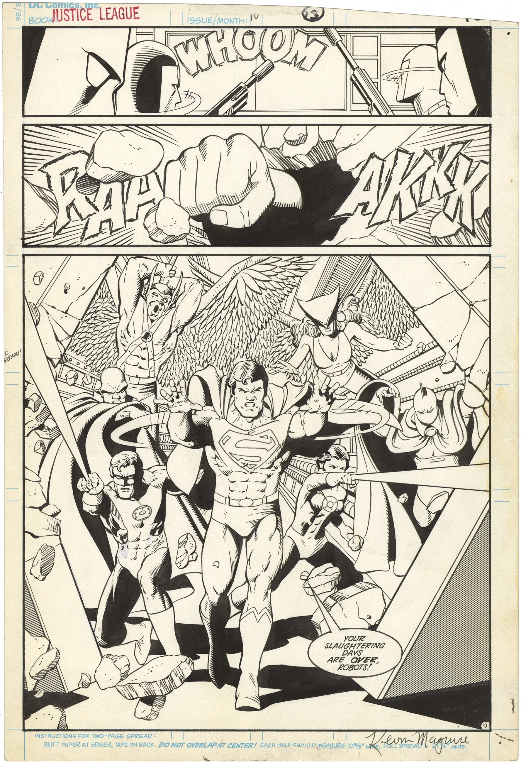 Justice League International #10 p9 (Signed) (Splash)