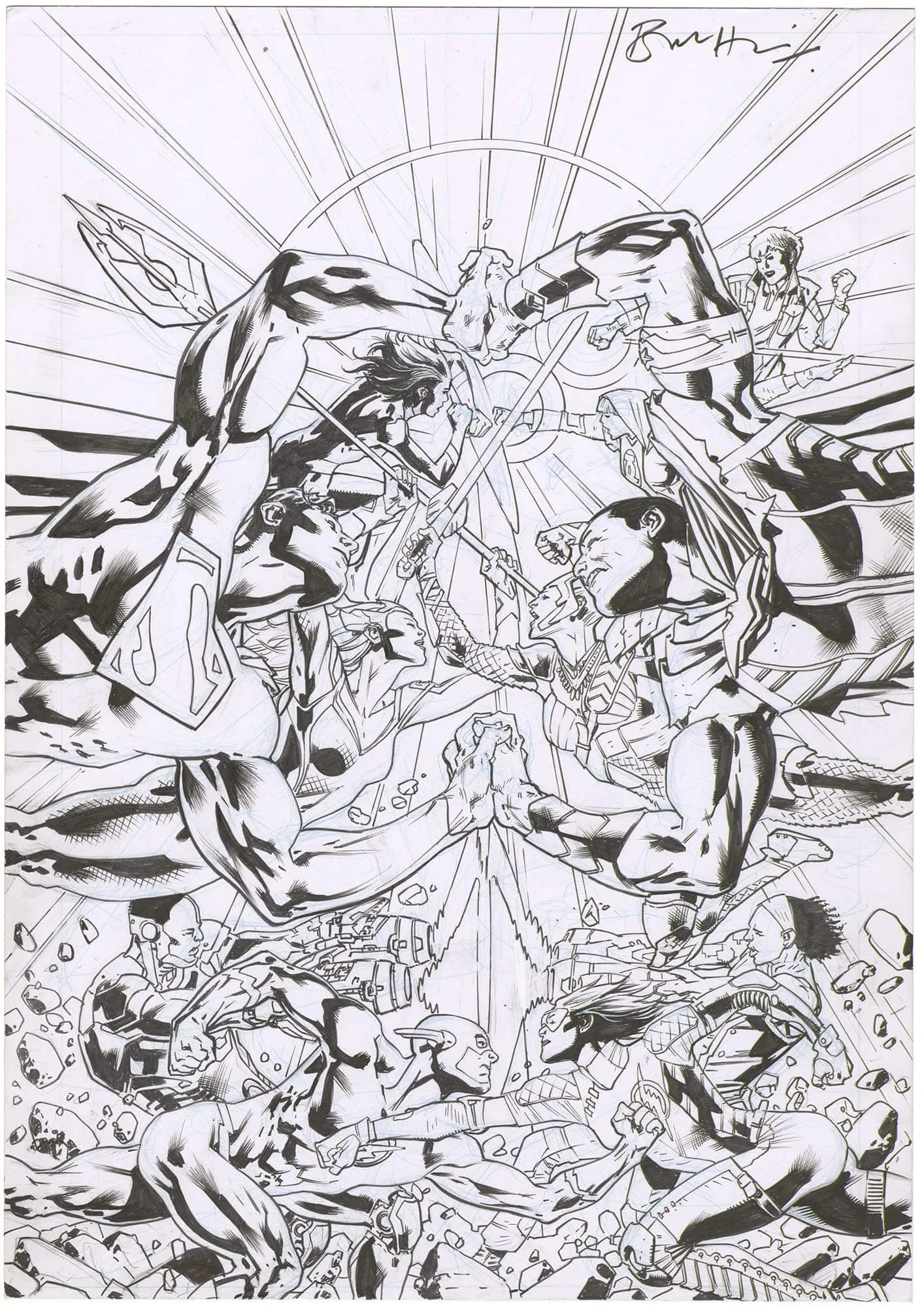 Justice League Of America #27 Cover (Signed) Comic Art