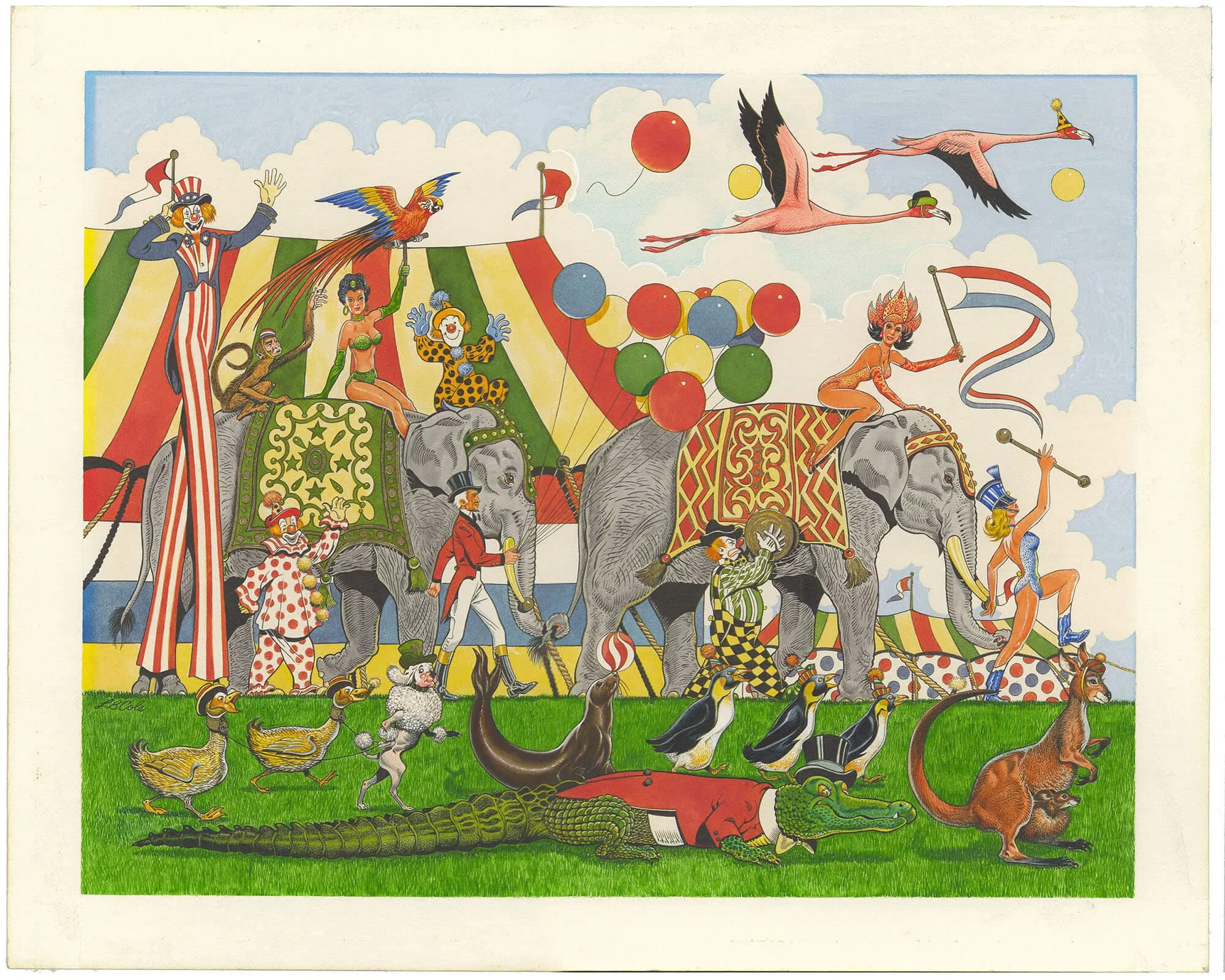 L. B. Cole Painted Circus (Signed - Large Art) Comic Art