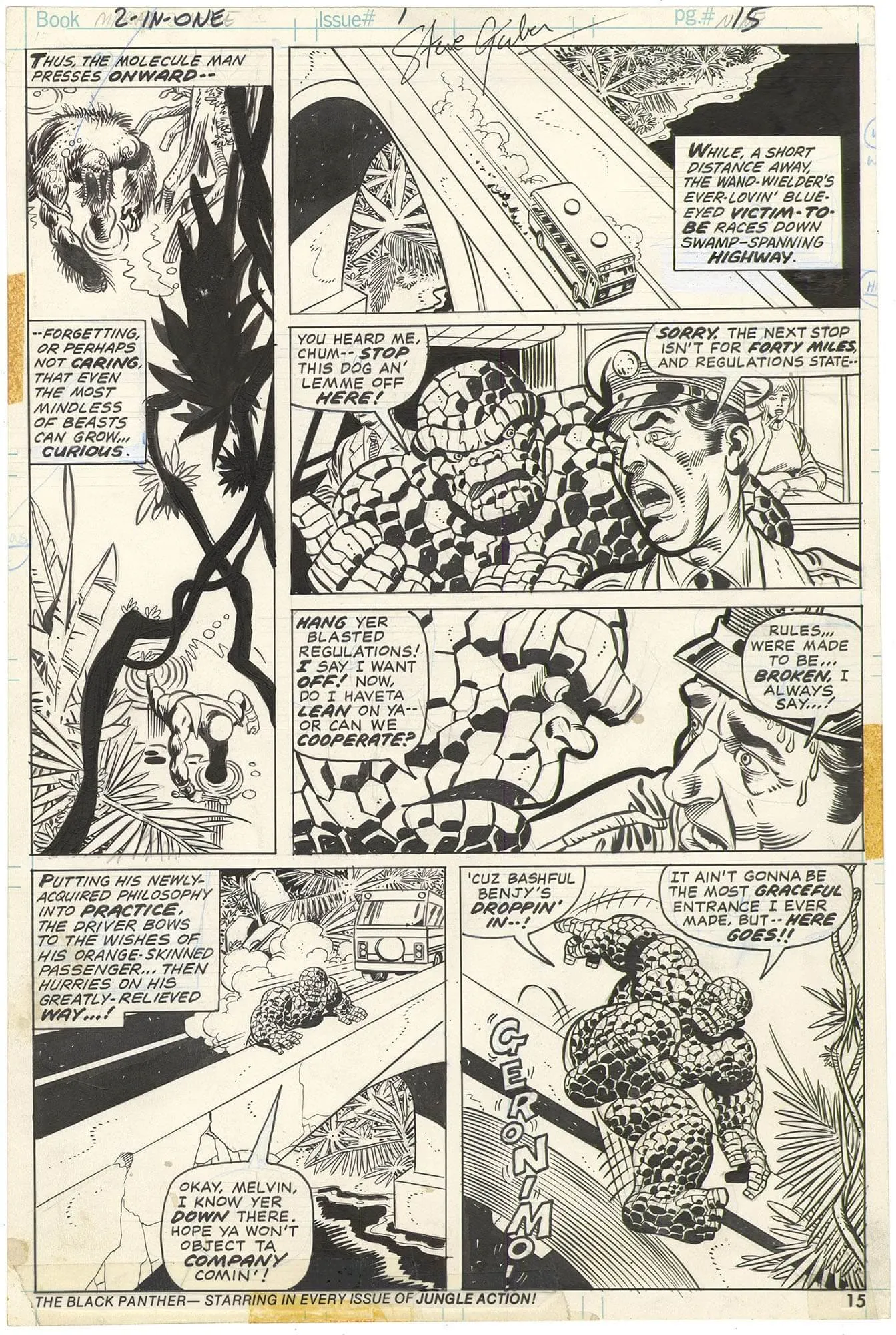 Marvel Two-In-One #1 P15 (First Issue)(Signed) Comic Art