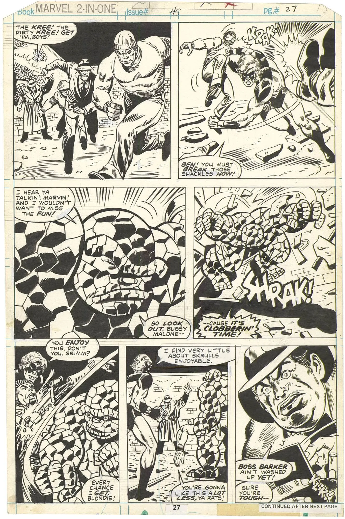Marvel Two-In-One #45 P27 (Cloberrin Time!) Comic Art