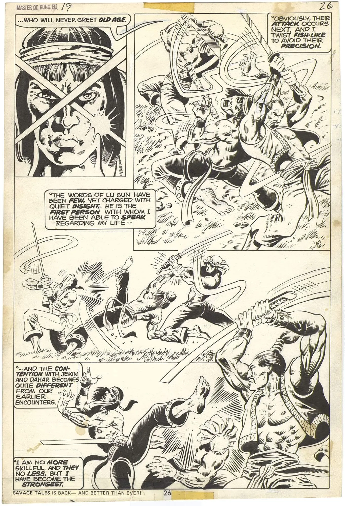 Master Of Kung Fu #19 P26 Comic Art