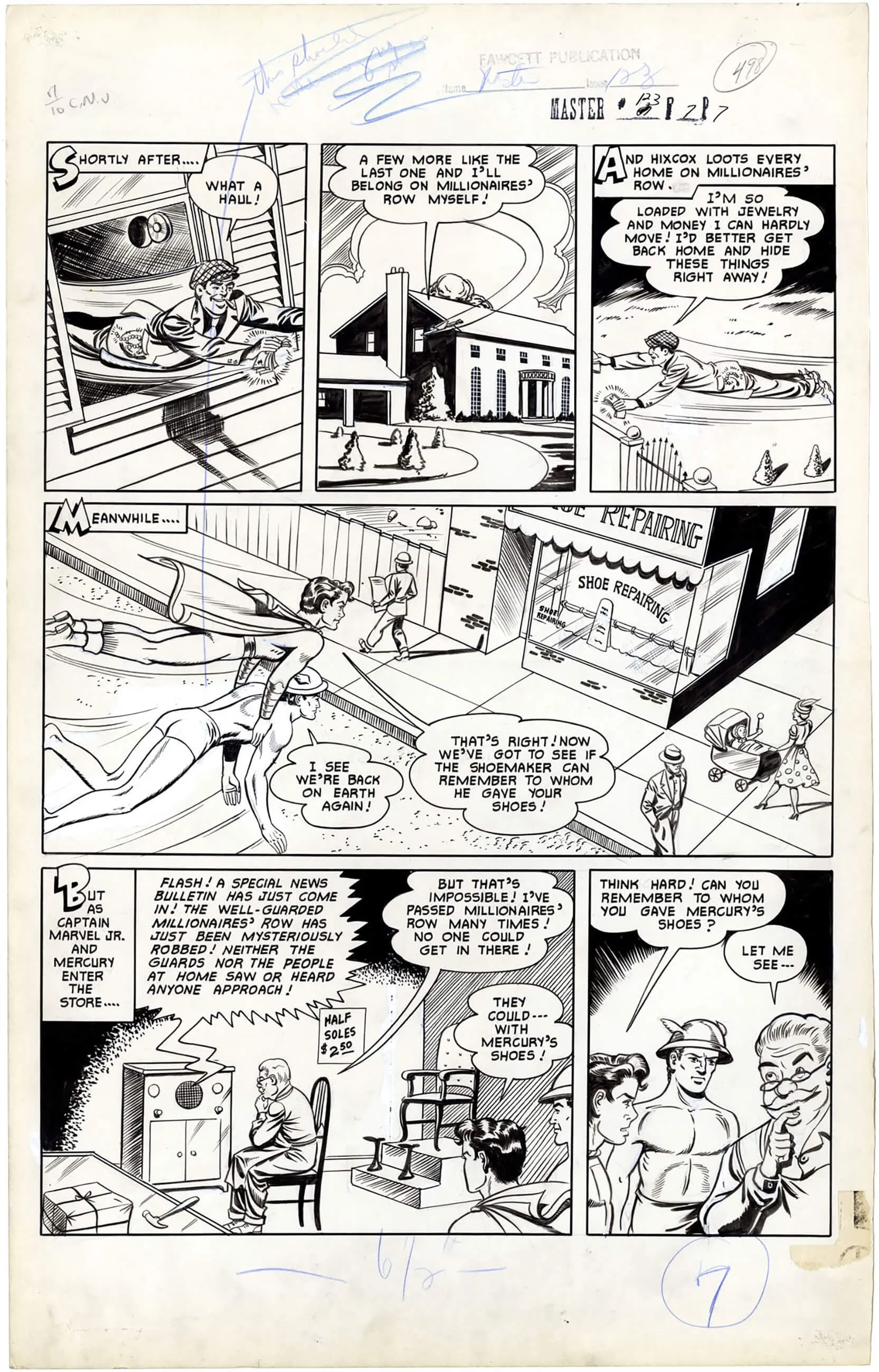 Master Comics #123 P7 (Large Art) Comic Art