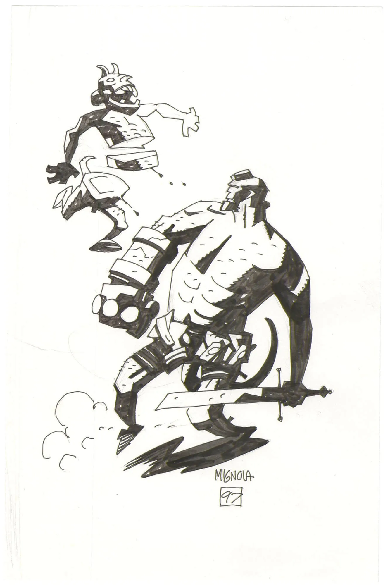 Mignola Hellboy (Signed) Comic Art