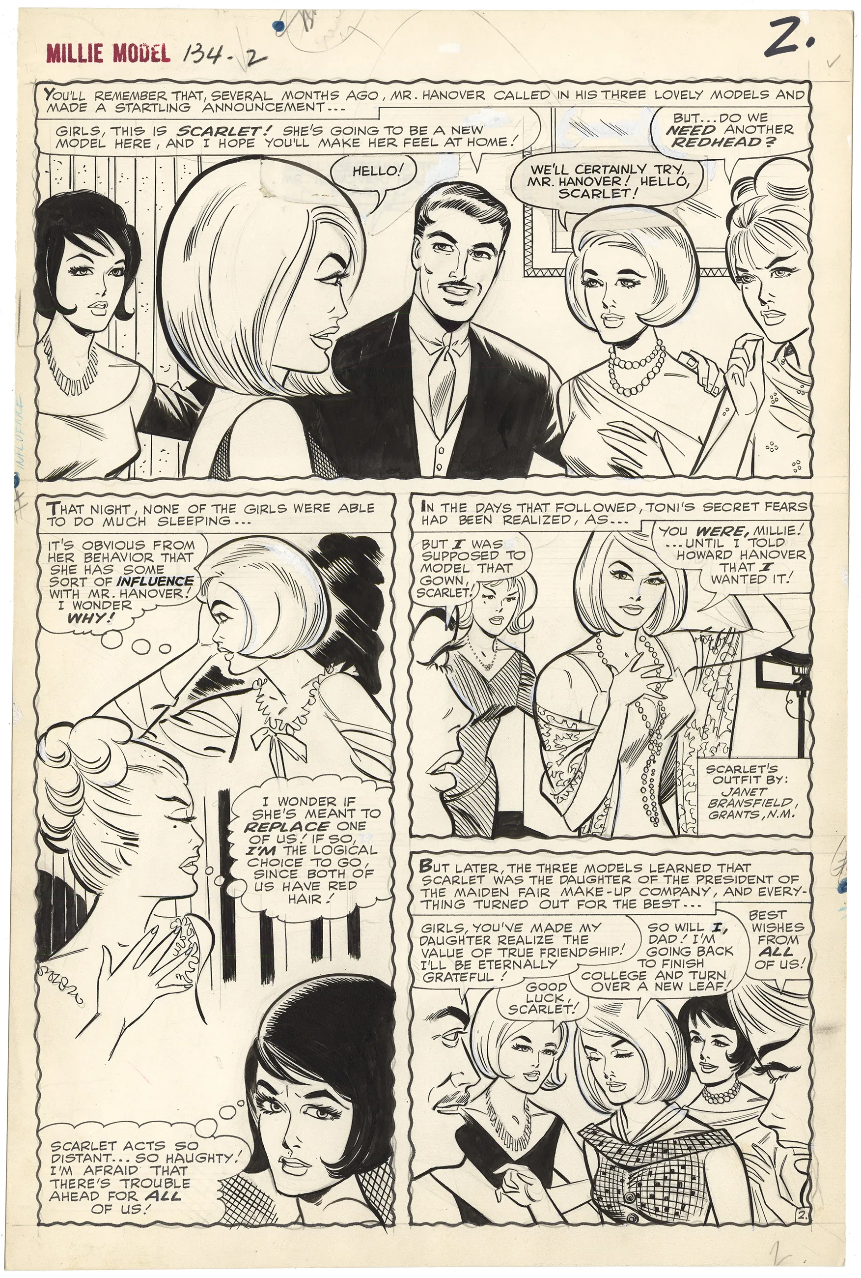 Millie The Model #134 P2 Comic Art