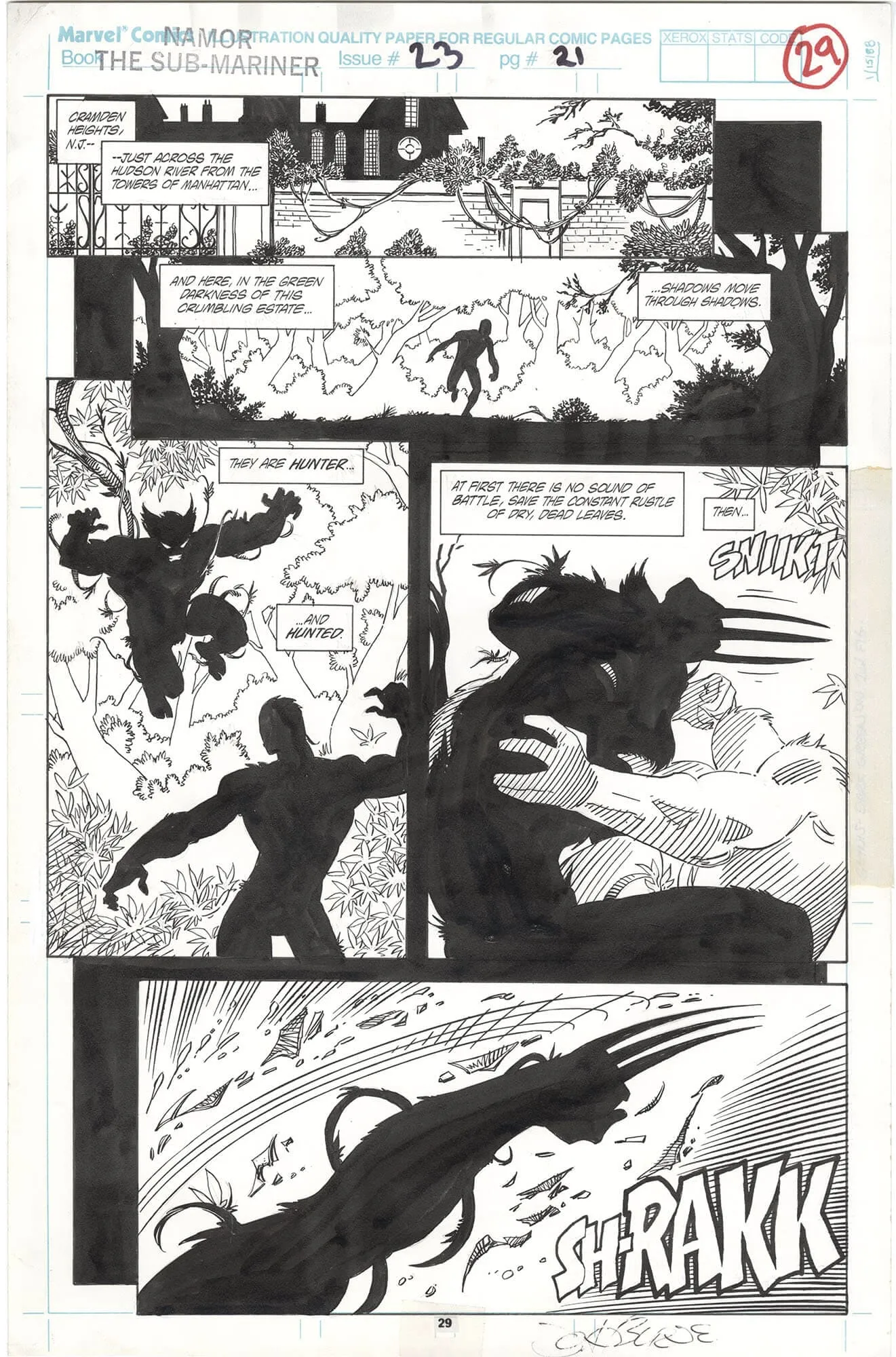 Namor The Sub-Mariner #23 P29 (Signed) Comic Art