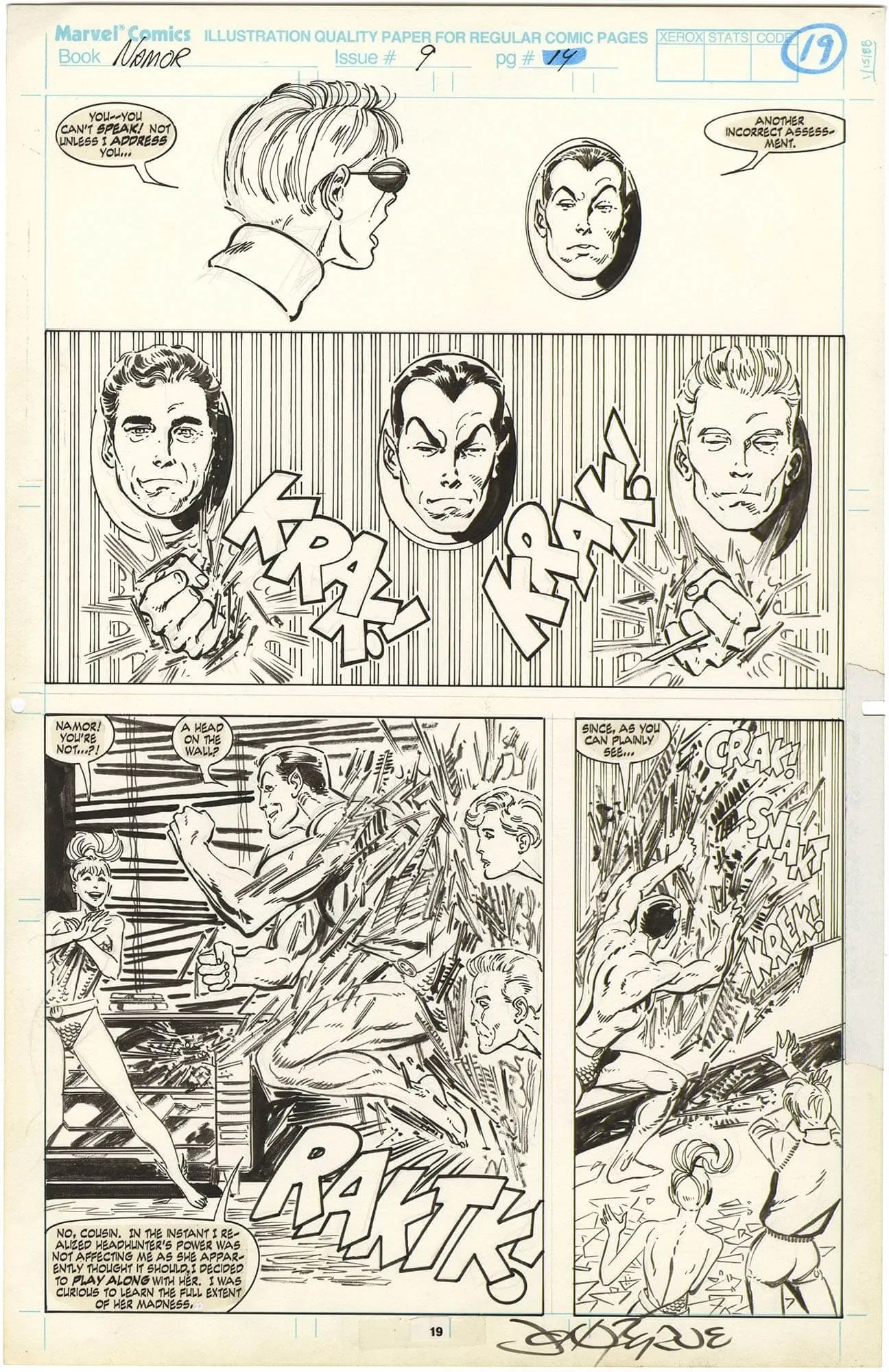 Namor, The Sub-Mariner #9 P19 (Signed) Comic Art