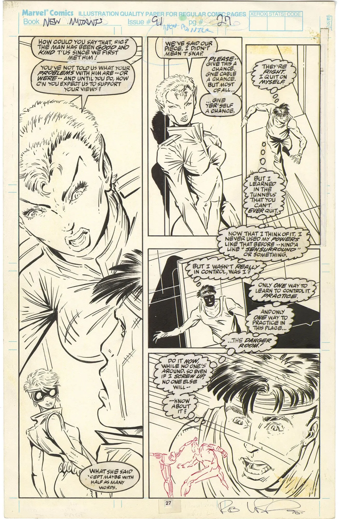 New Mutants #91 P27 (Cable) Comic Art