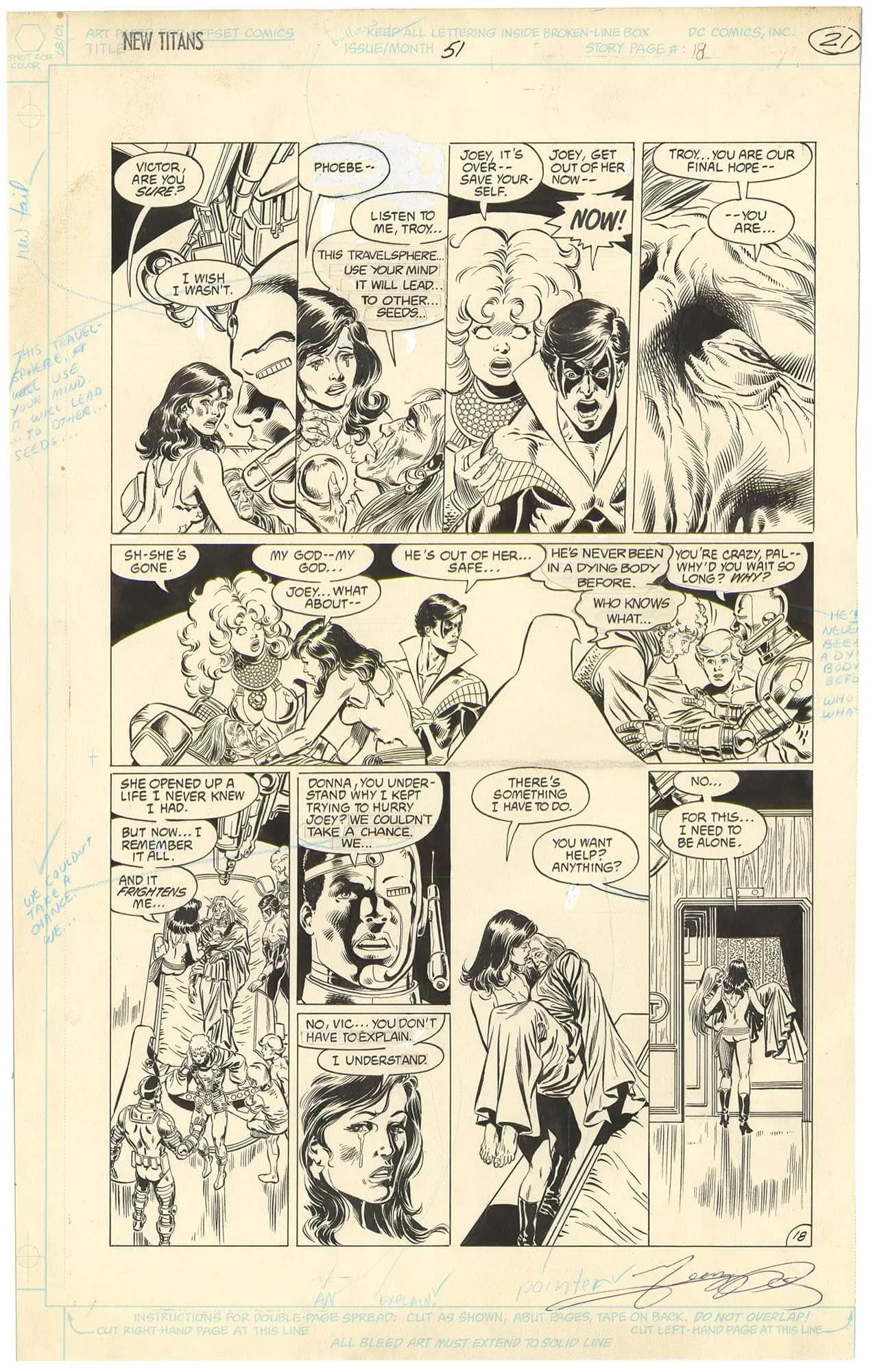 Teen Titans #51 P18 (Signed)(7 Titans) Comic Art