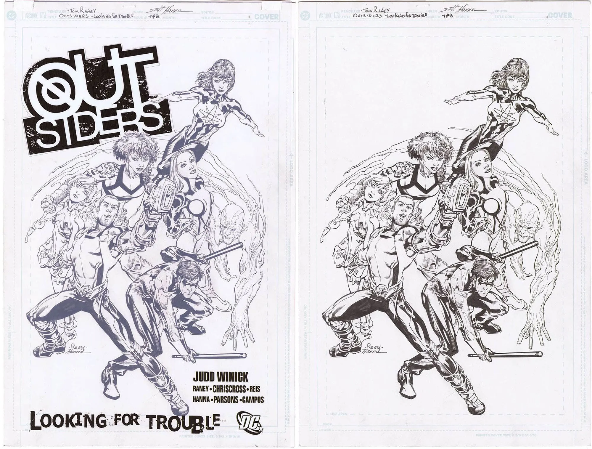 Outsiders Looking For Trouble TDB Cover Comic Art