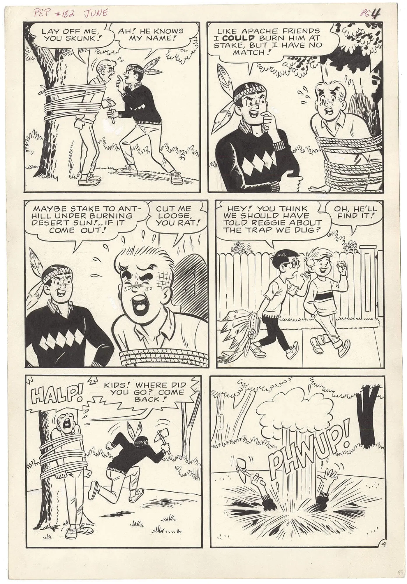 Pep #182 P4 (Large Art) Comic Art