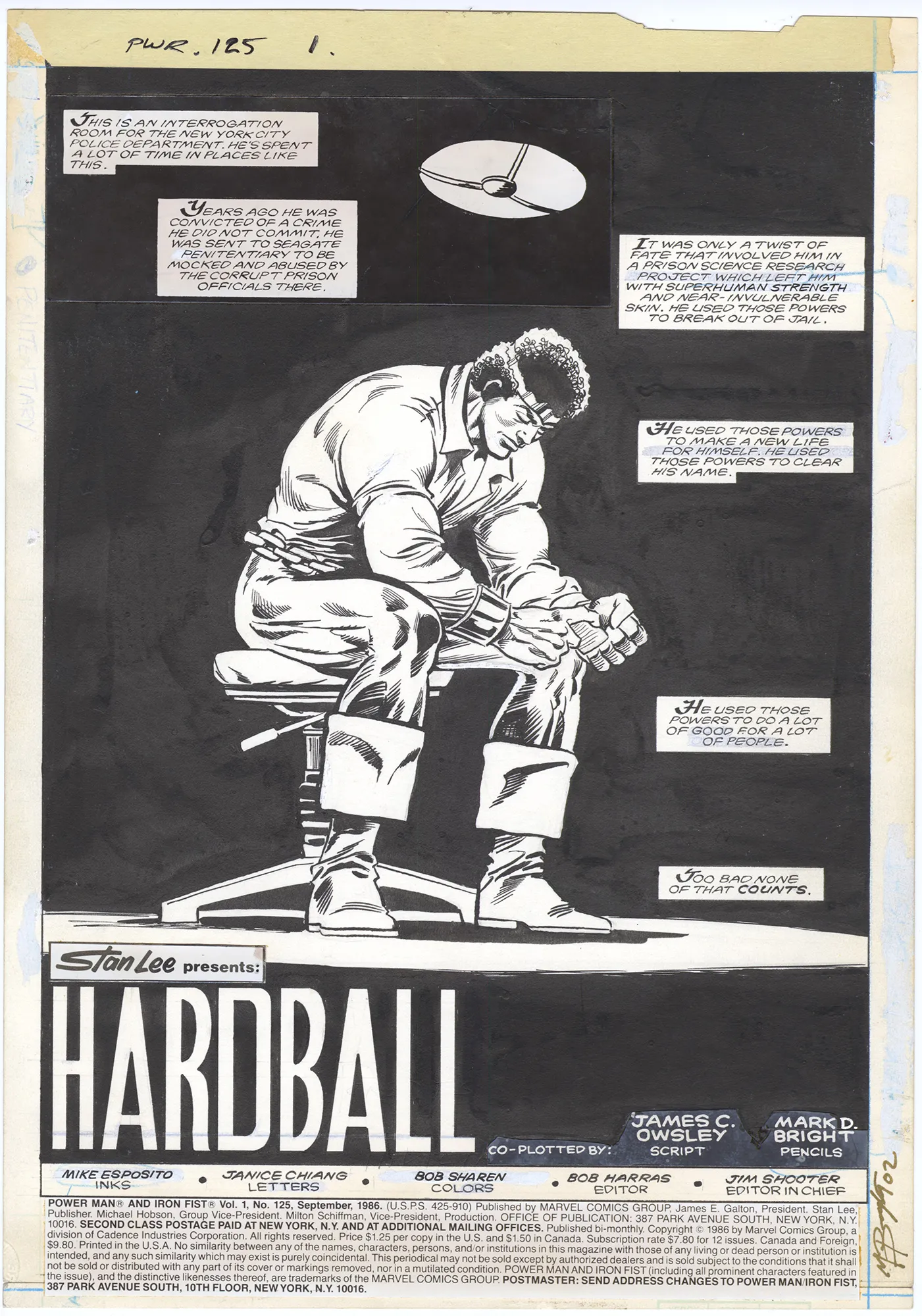Power Man And Iron Fist #125 P1 Comic Art