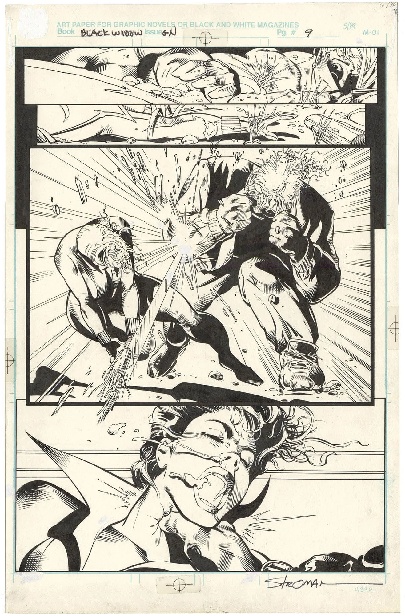 Punisher/Black Widow: Graphic Novel P9 Comic Art